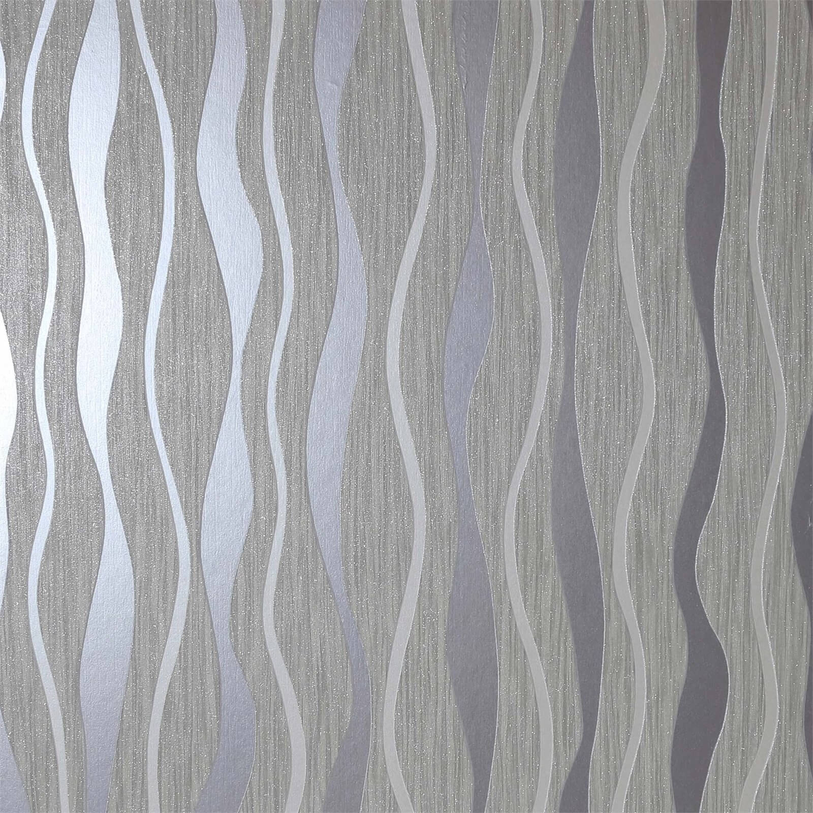 Photo of Arthouse Metallic Wave Grey Wallpaper