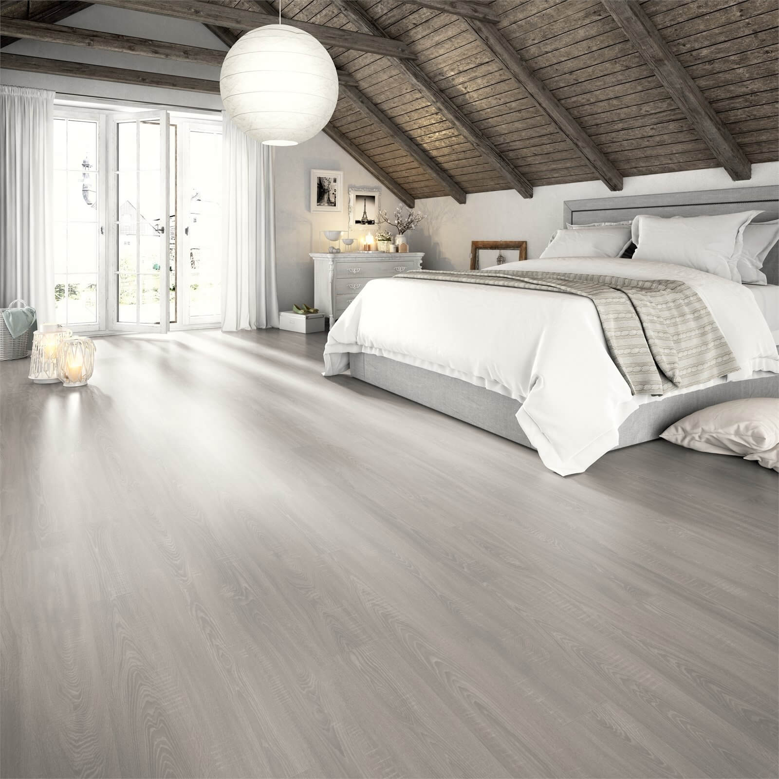 Photo of Egger Home Aqua+ Grey Toscolano Oak 8mm Laminate Flooring