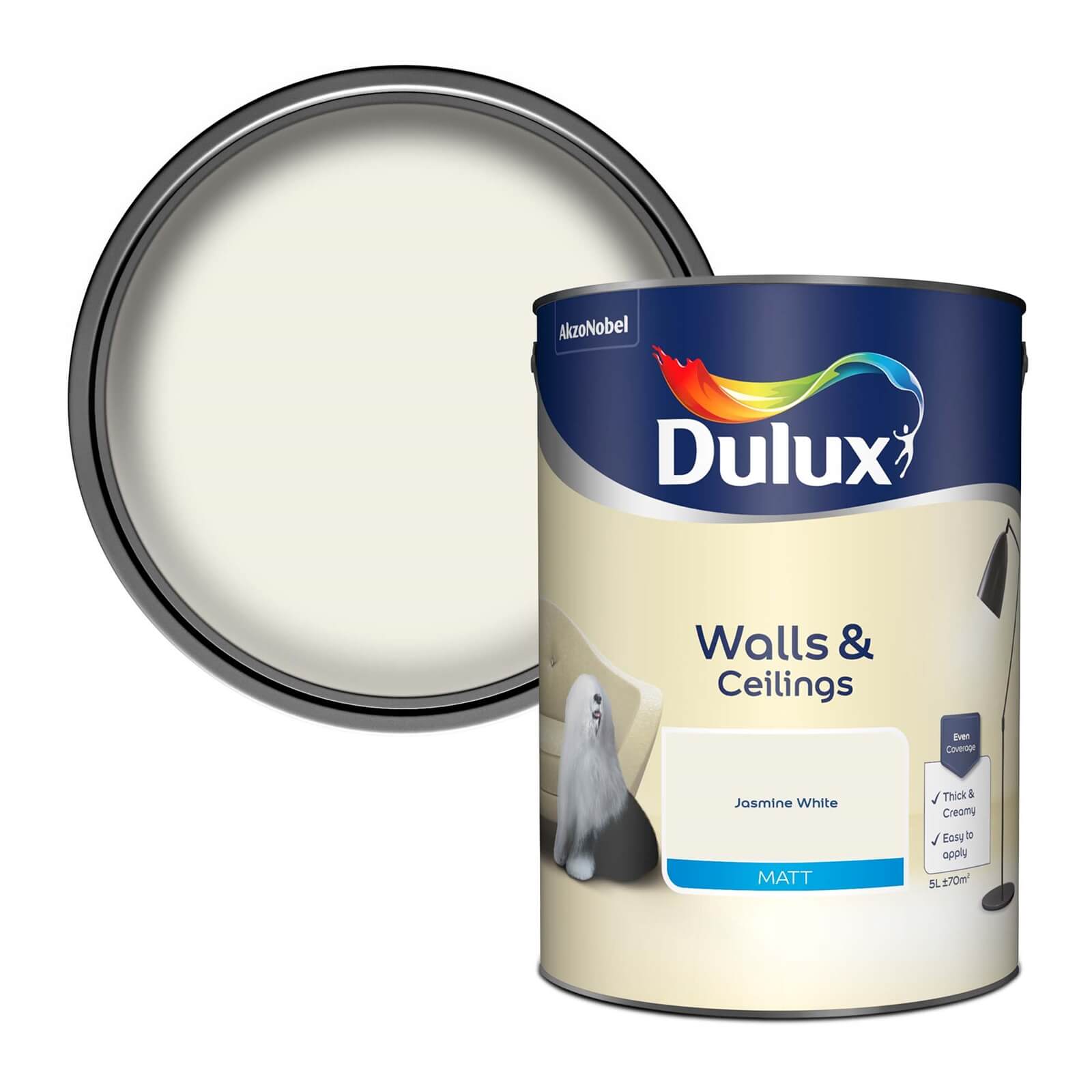 Dulux Matt Emulsion Paint Jasmine White - 5L
