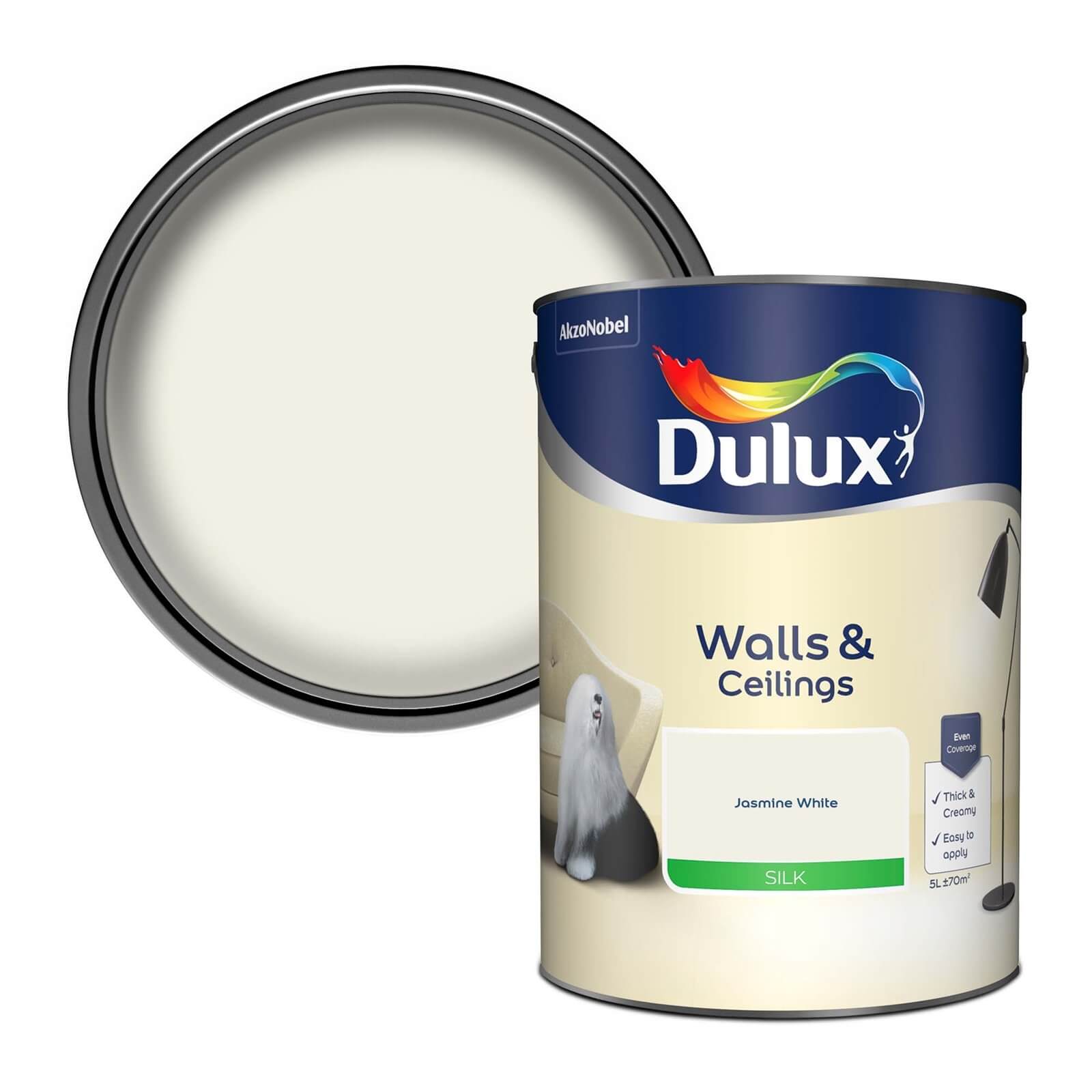Dulux Silk Emulsion Paint Jasmine White - 5L