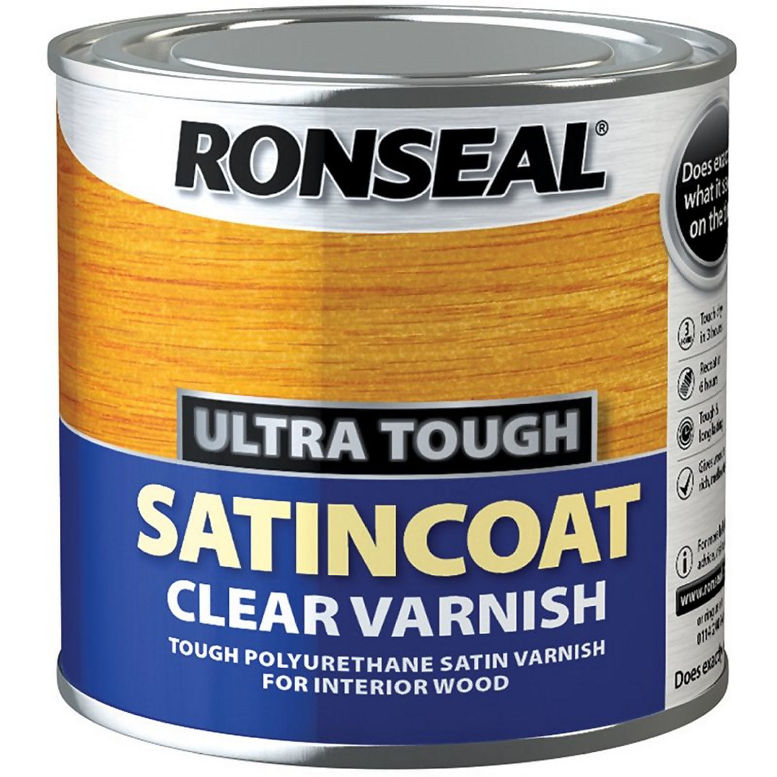Photo of Ronseal Ultratough Satin Coat Clear Varnish - 250ml