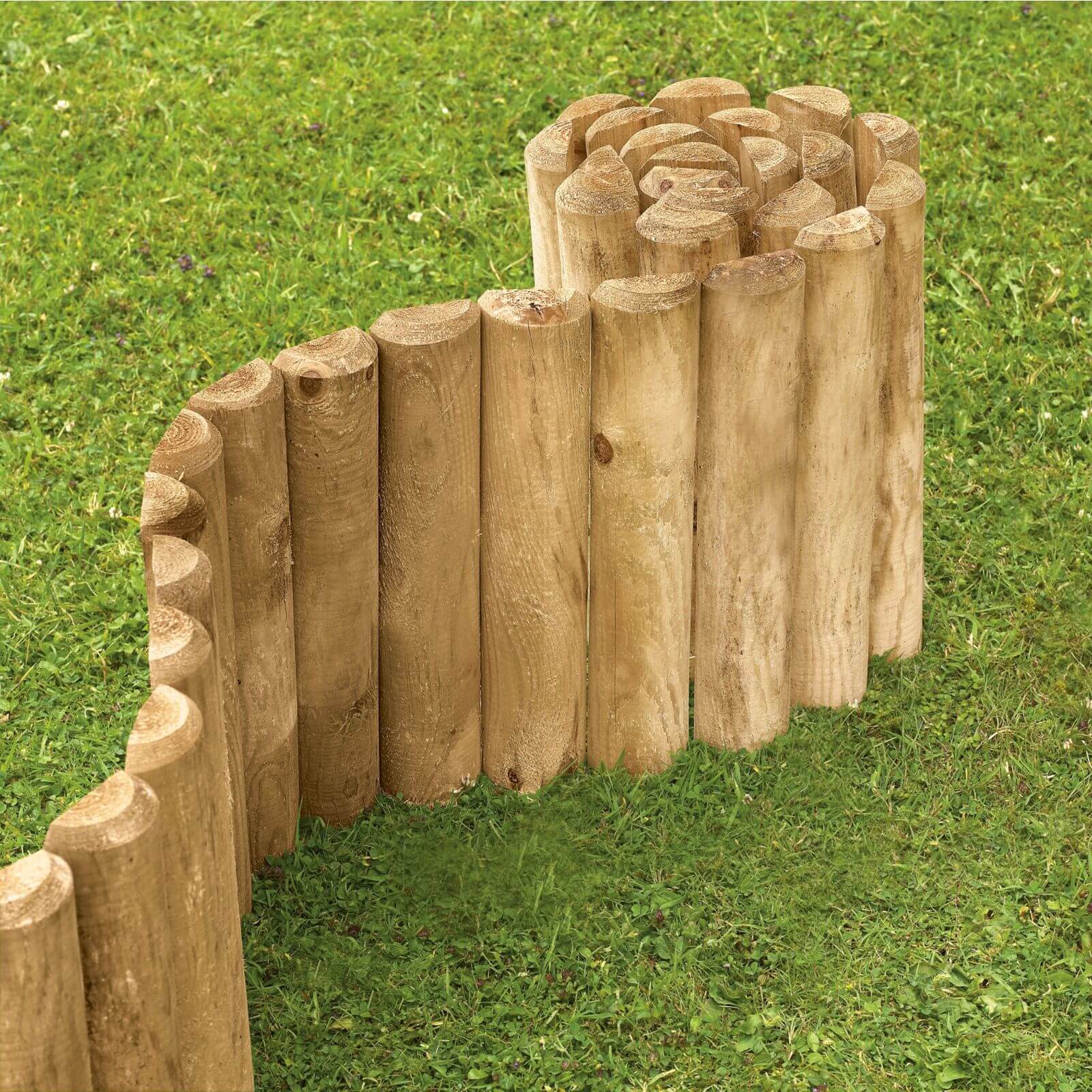 Photo of Softwood Economy Garden Border Log Roll - 1.25m