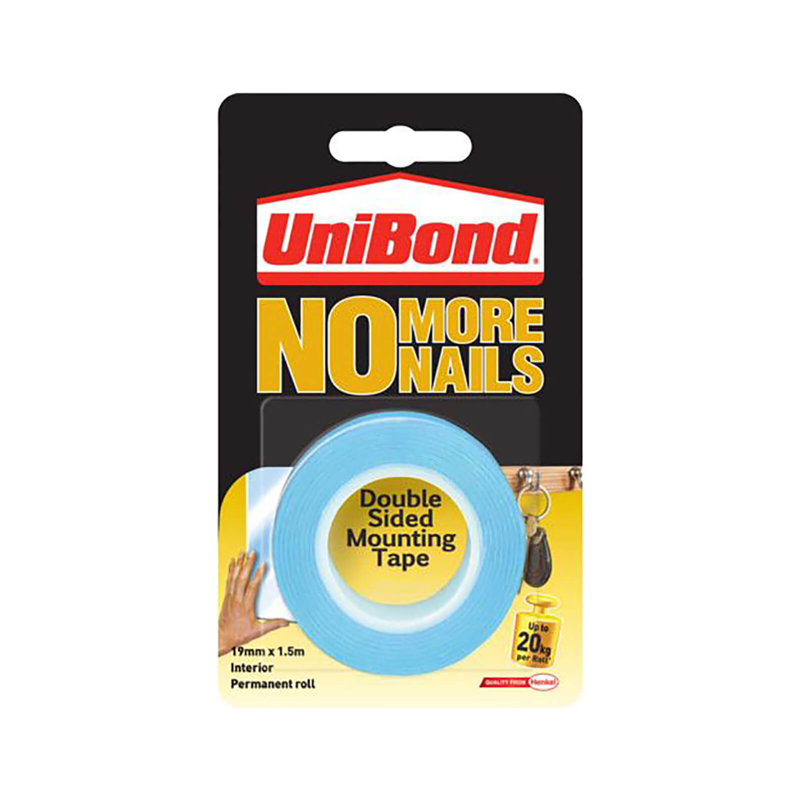 Unibond No More Nails Double Sided Mounting Tape Translucent - 19mm x 1.5m