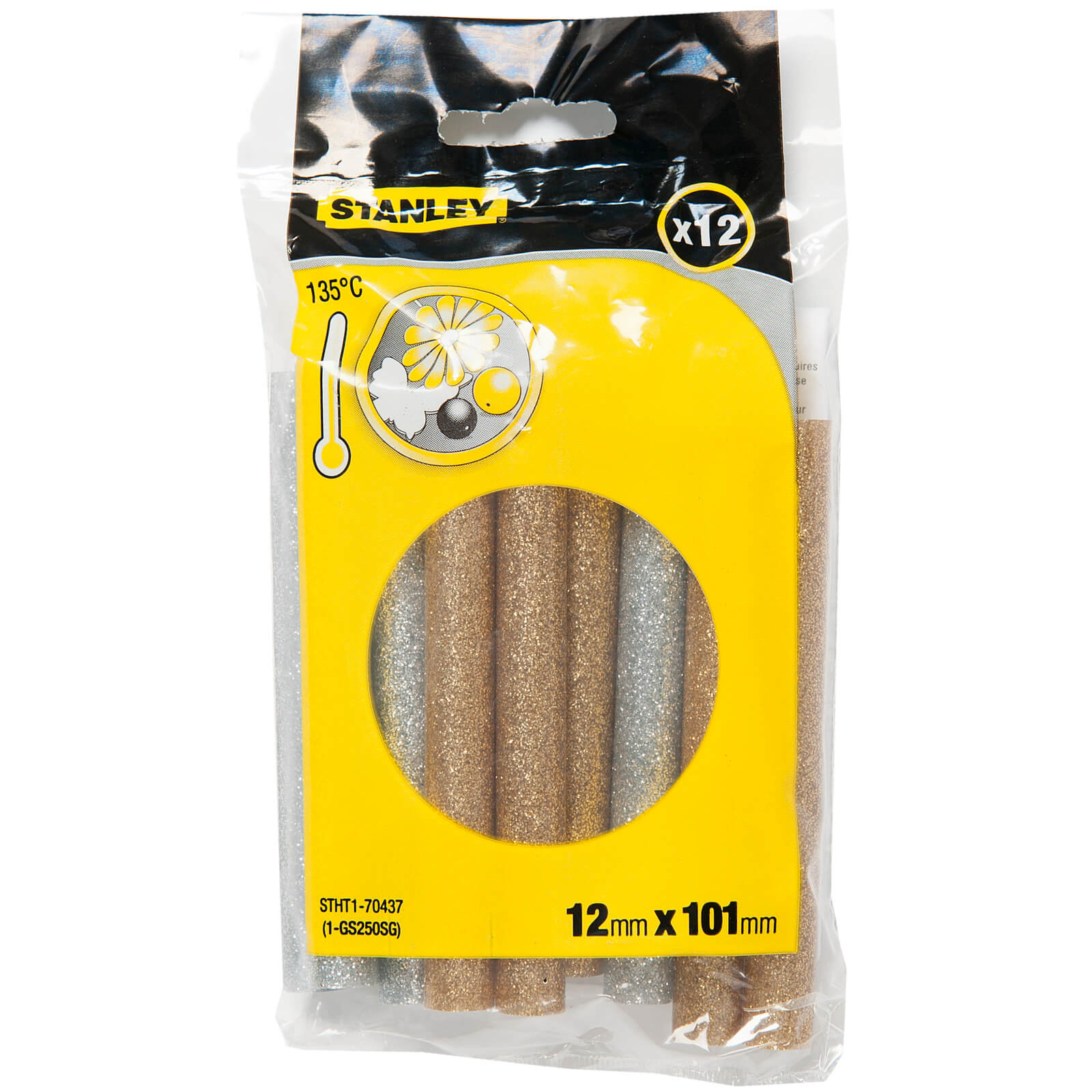 Photo of Stanley Low Temperature Glitter Gold/silver 12x101mm Glue Sticks- Pack Of 12 -stht1-70437-