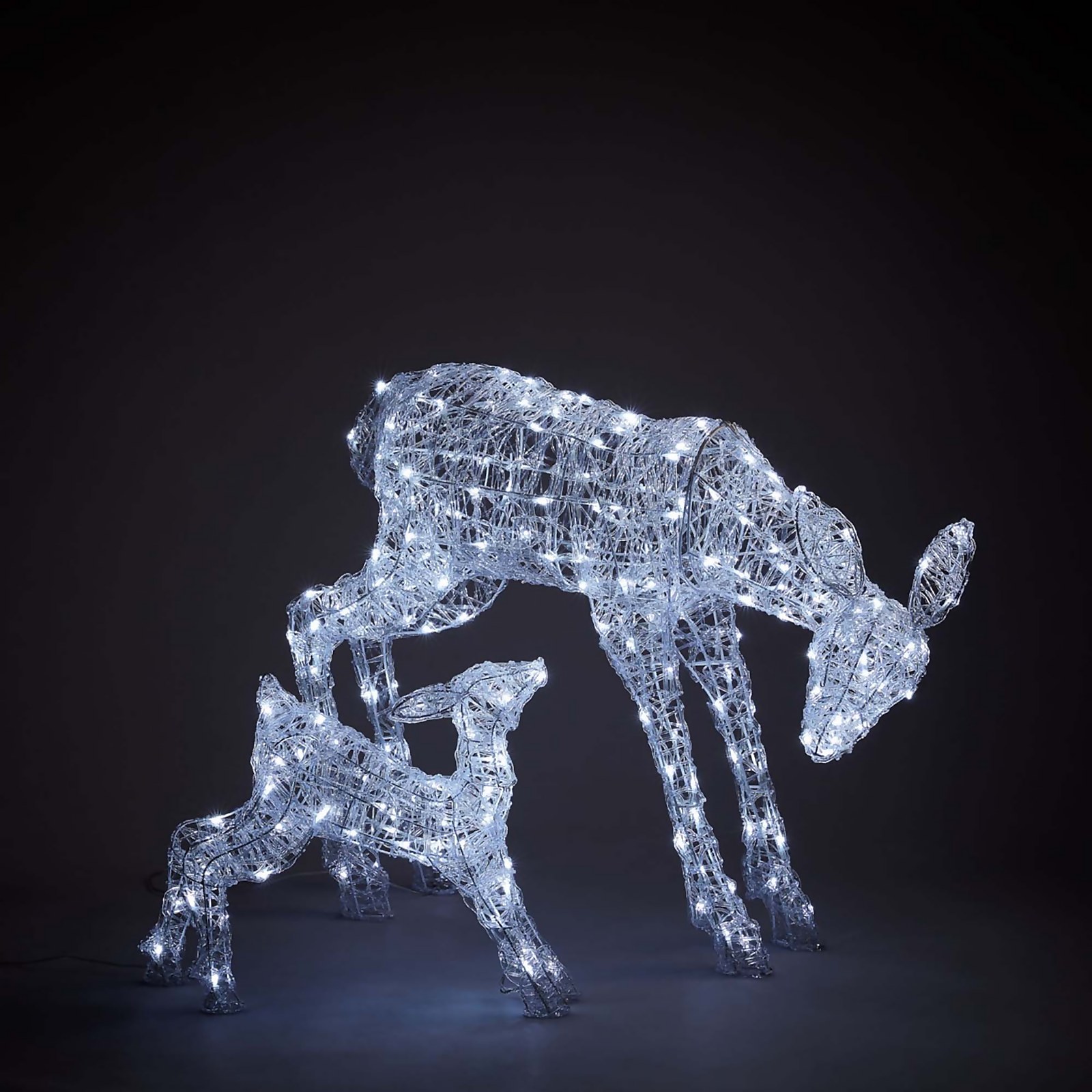 Photo of Acrylic Led Family Of Reindeer White 3d Outdoor Christmas Light Decoration