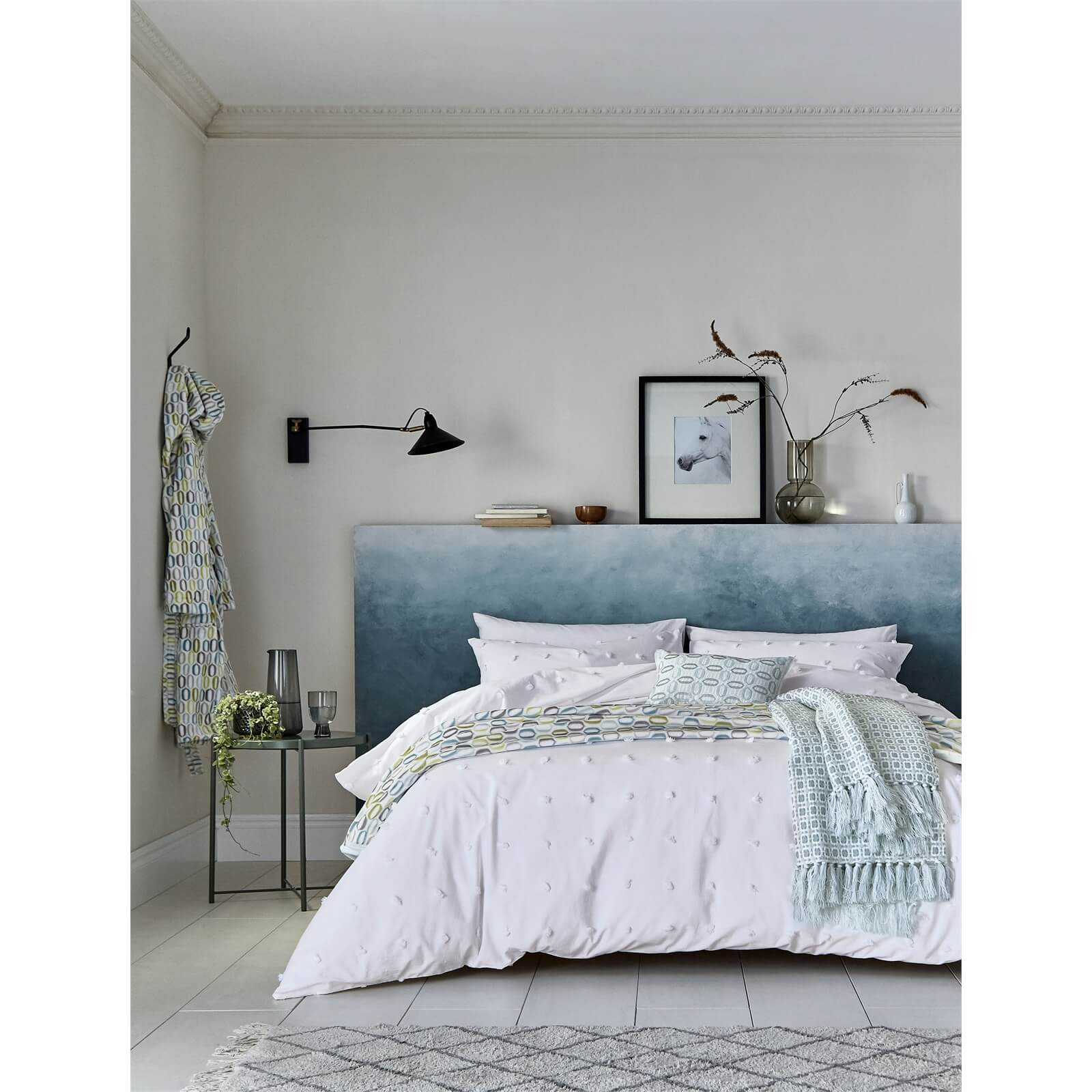 Helena Springfield White Woven Spot Bedding Set - Kingsize