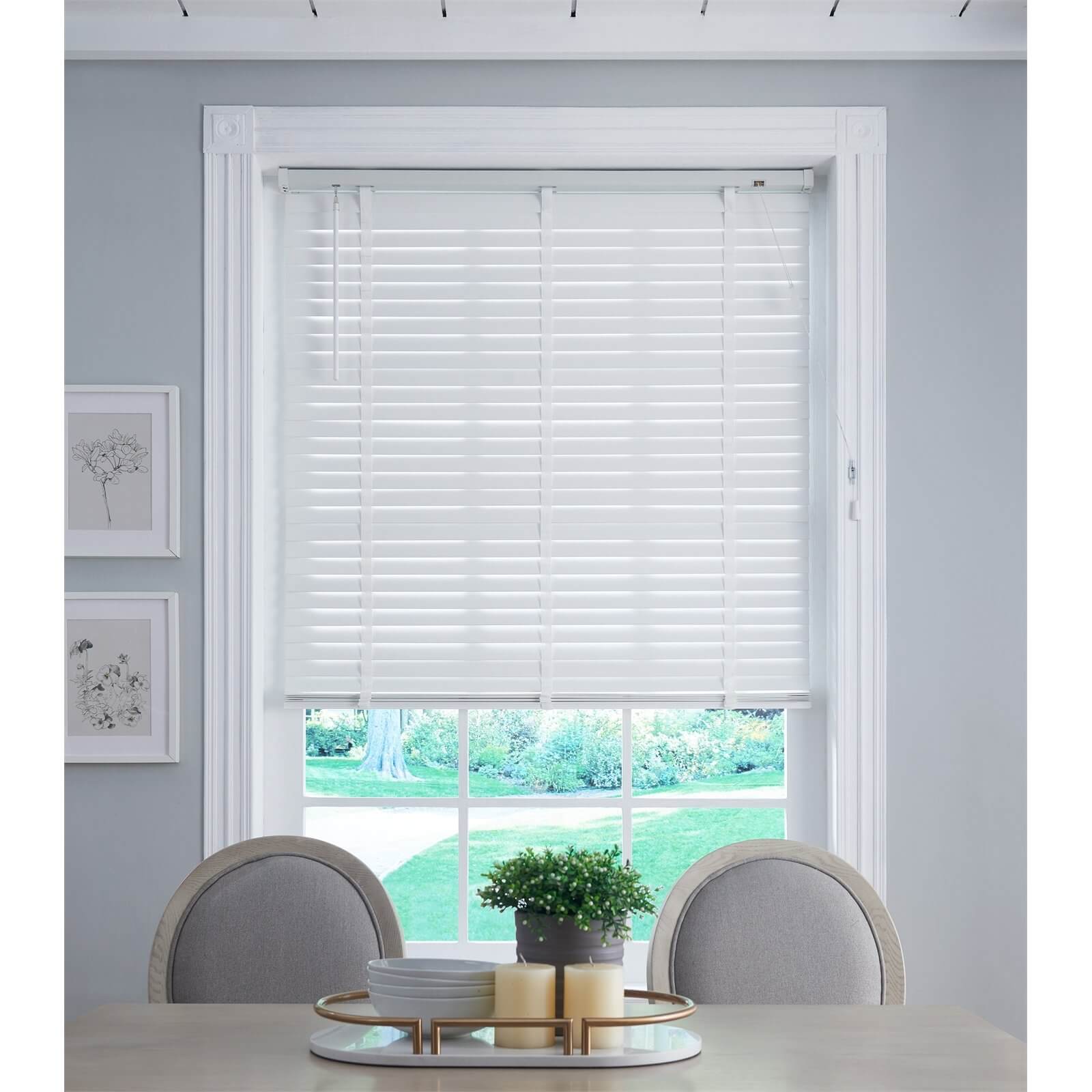 Photo of 50mm Wood Venetian Blind - White - 170x160cm