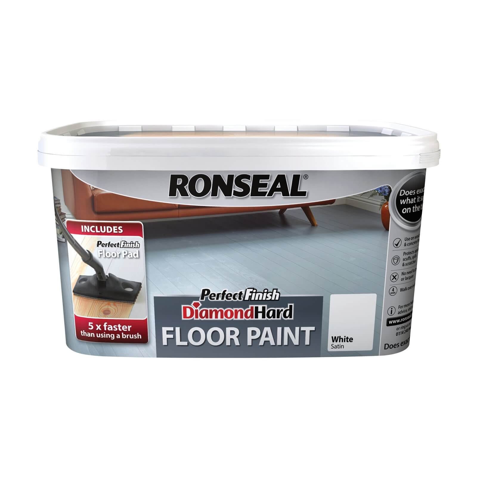 Photo of Ronseal White - Perfect Finish Diamond Hard Floor Paint - 2.5l