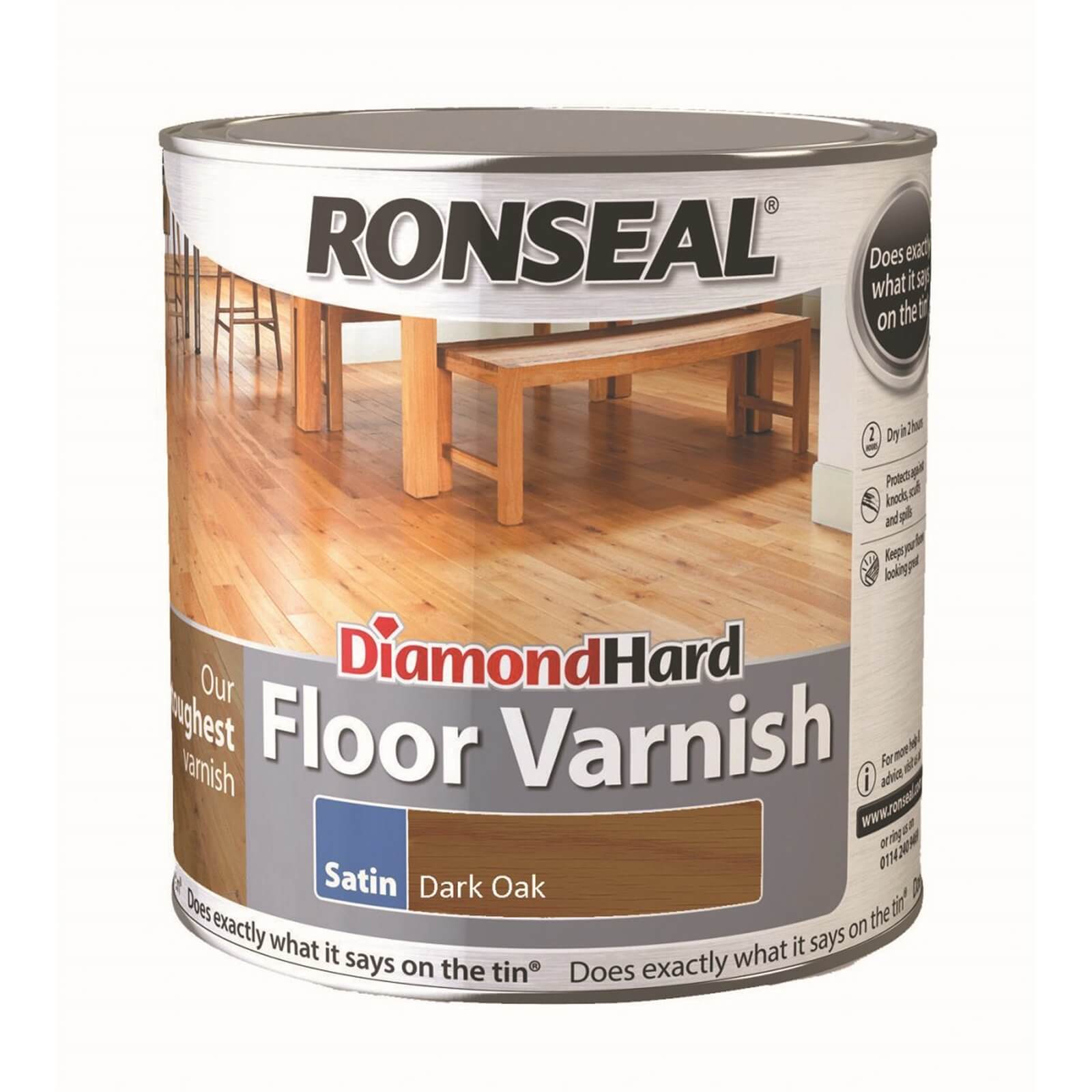 Photo of Ronseal Diamond Hard Floor Varnish Dark Oak - 2.5l