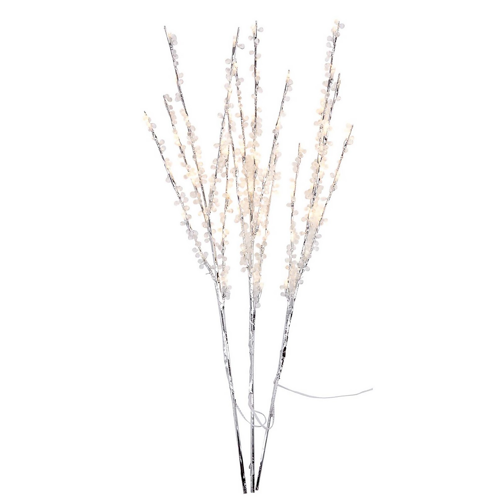 Photo of Silver Crystal Branch Christmas Lights - Set Of 3 -battery Operated-