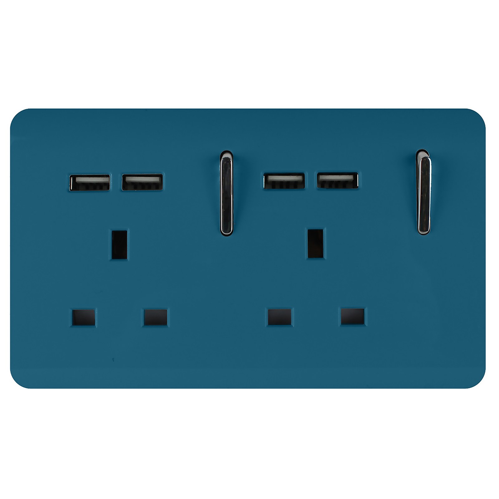 Photo of Trendi Switch 2 Gang 13amp Socket -inc. Usb Ports- In Ocean Blue