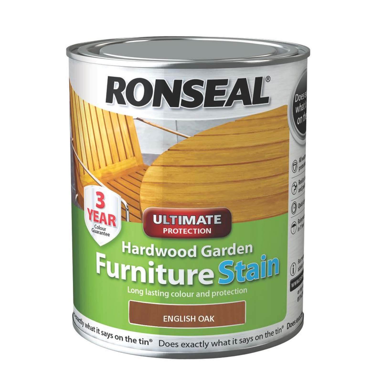 Photo of Ronseal Hardwood Garden Furniture Stain English Oak - 750ml