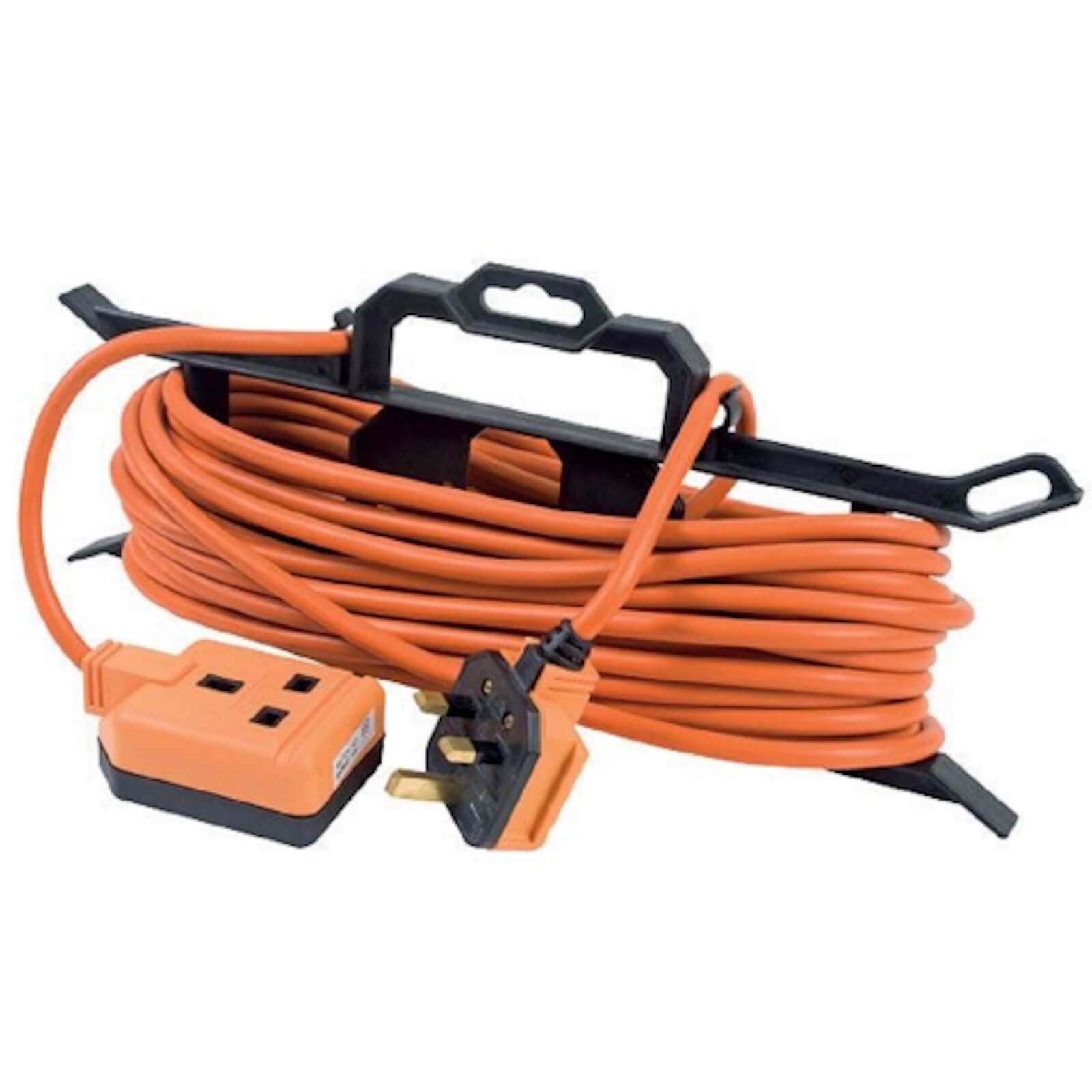 Photo of Masterplug 1 Socket Heavy Duty Extension Lead With Cable Carrier 15m Orange/black
