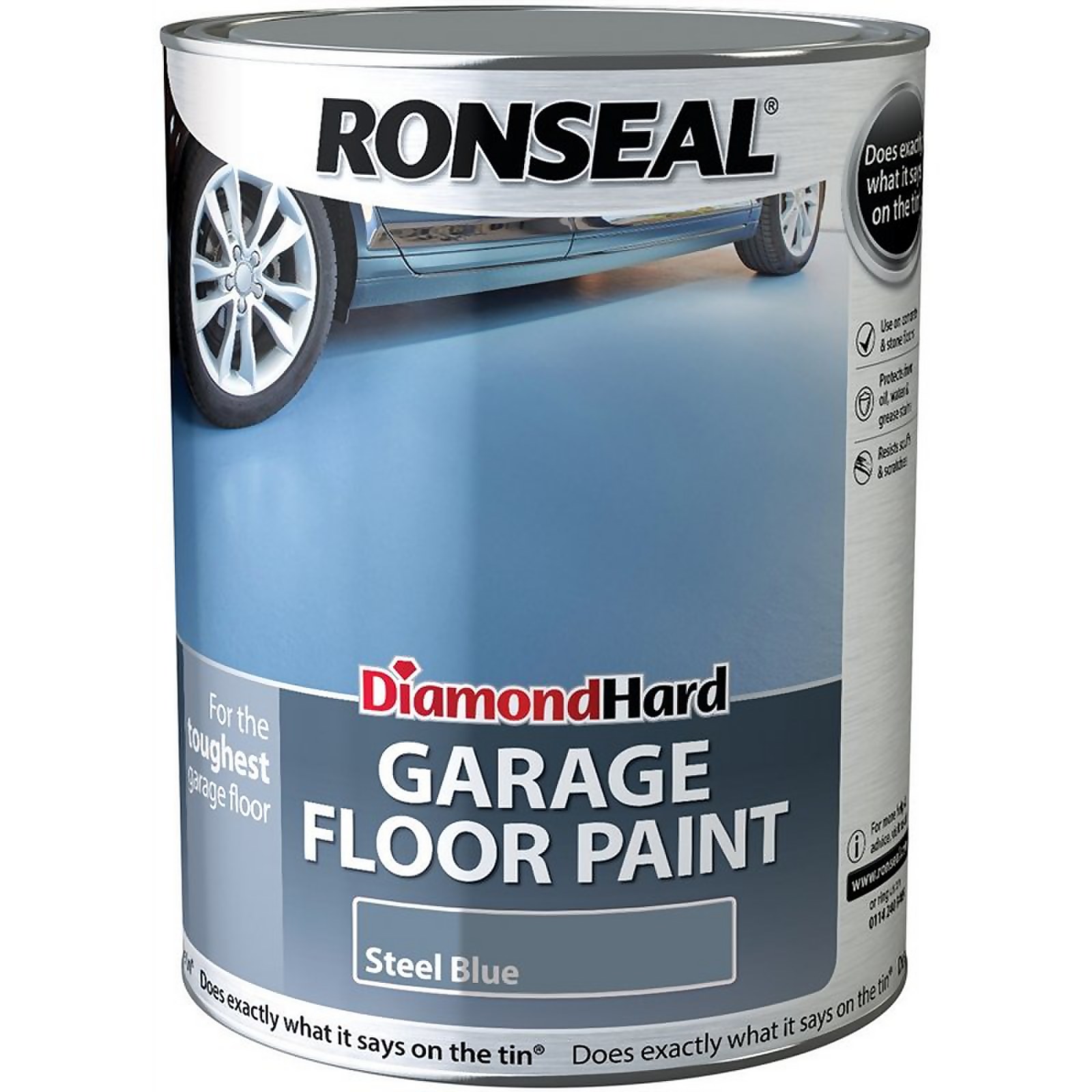 Photo of Ronseal Diamond Hard Steel Blue - Garage Floor Paint - 5l