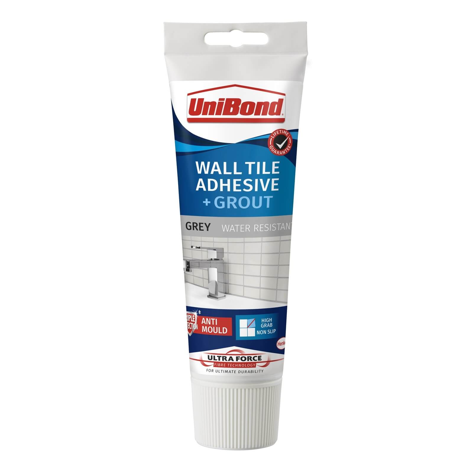 Photo of Unibond Ultraforce Wall Tile Adhesive & Grout Tube Grey 0.3kg