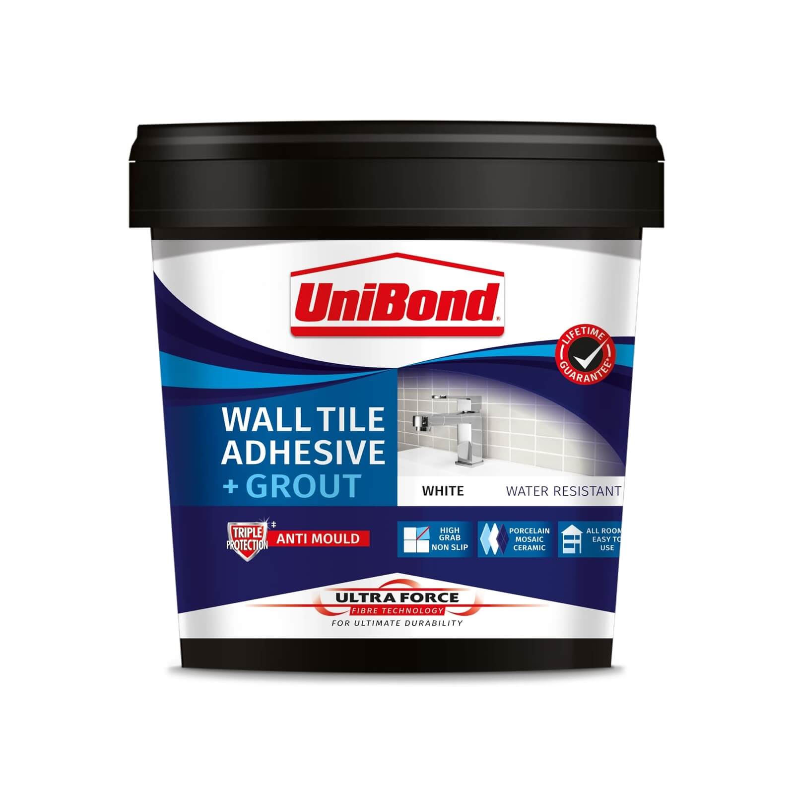 Photo of Unibond Ultraforce Wall Tile Adhesive & Grout White 1.38kg
