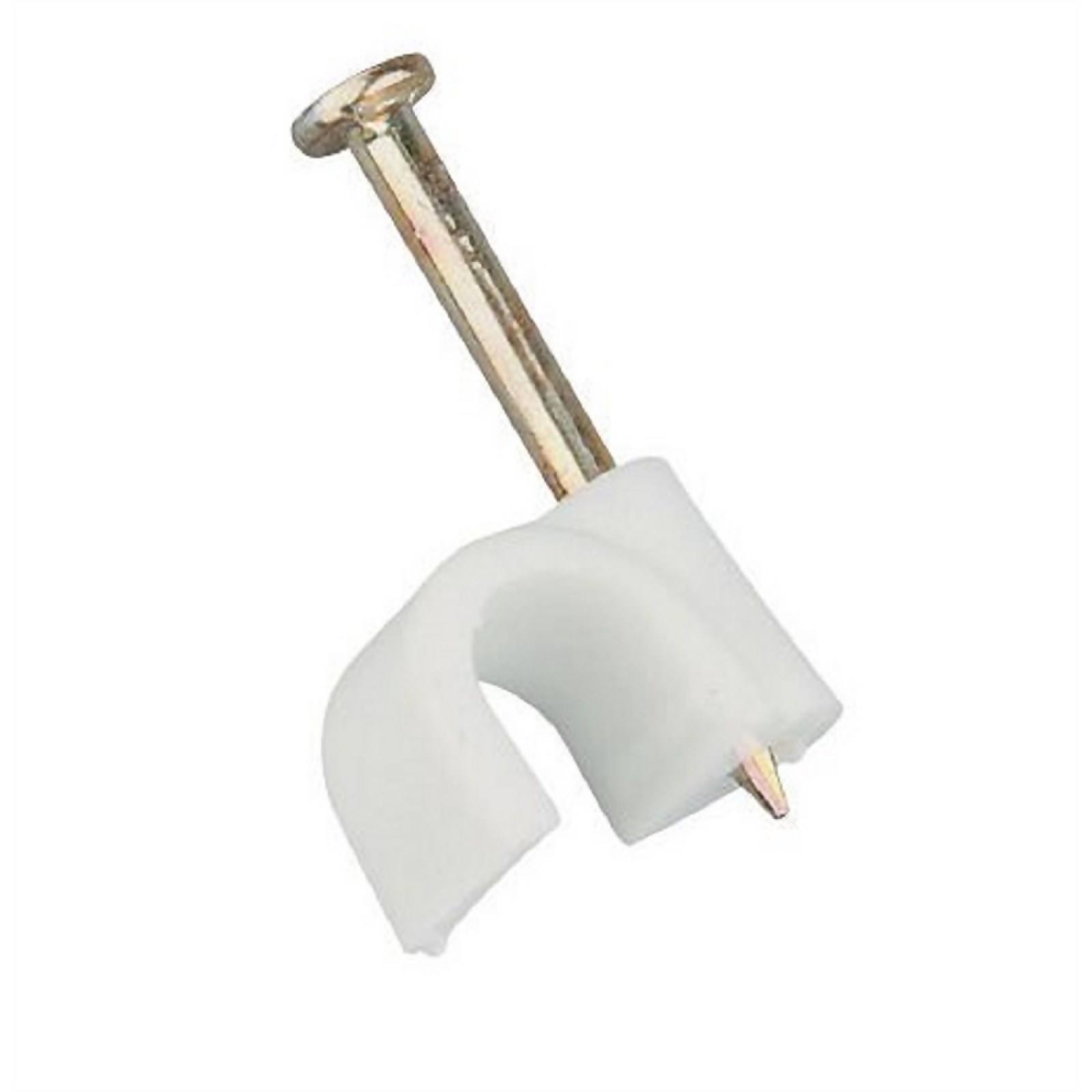 Photo of Masterplug Round Cable Clips 7mm White 100 Pack