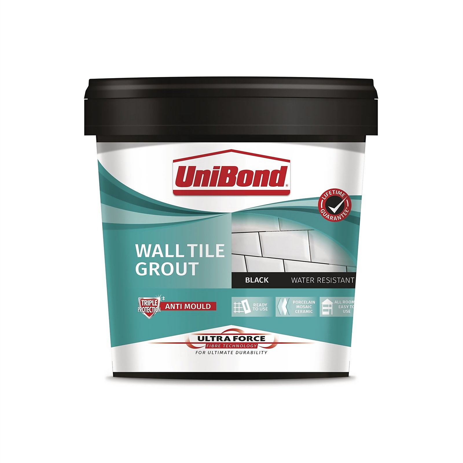Photo of Unibond Ultraforce Wall Tile Grout Black 1.38kg