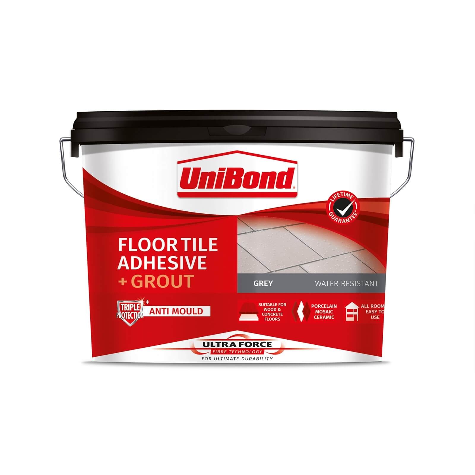 Photo of Unibond Ultraforce Floor Tile Adhesive & Grout Grey 7.3kg