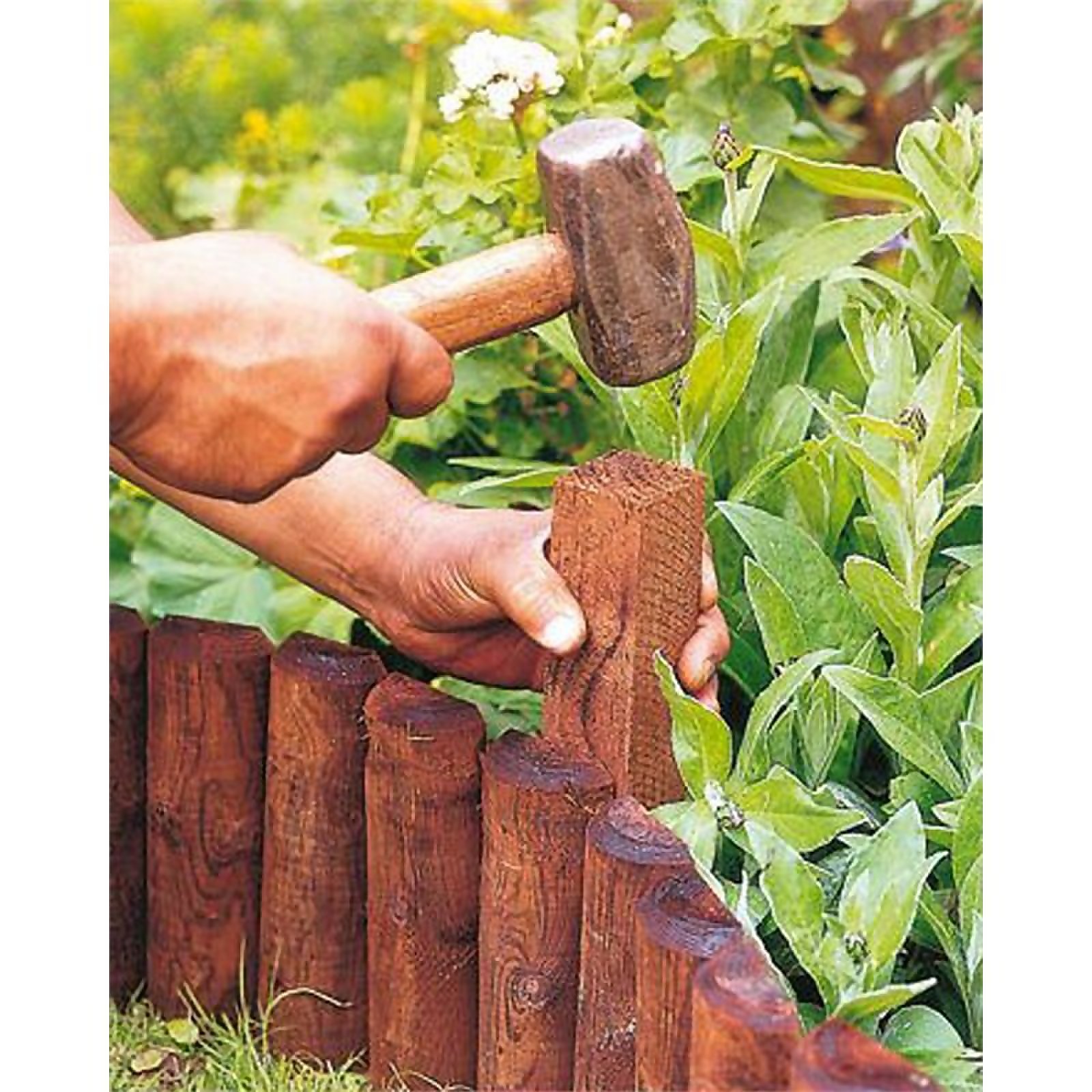 Photo of Wooden Border Log Roll Fixing Peg - 45 X 50 X 50mm