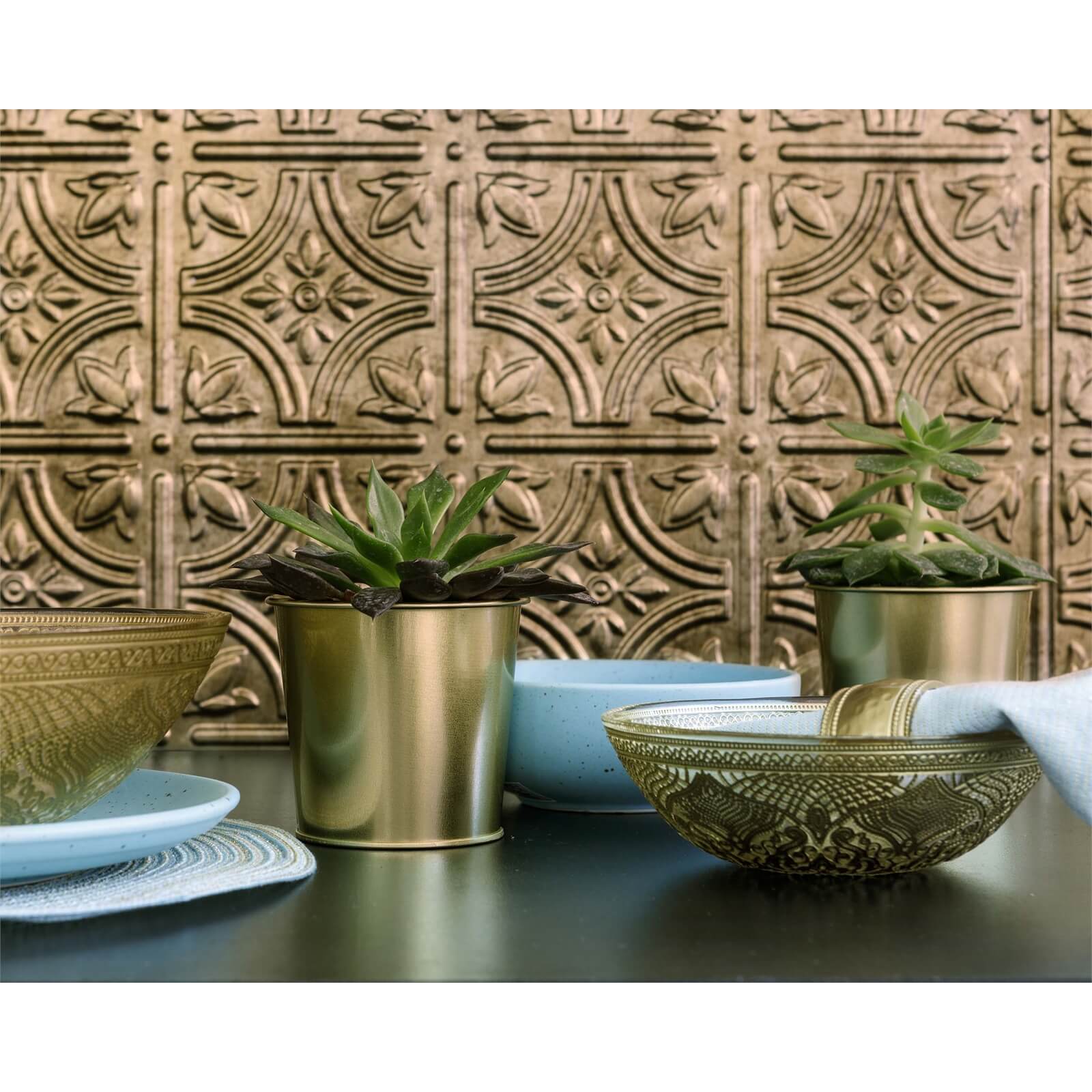 Photo of Innovera Decor 3d Design Wall Tile - Kitchen Splashback Cladding Panels - Empire - Bermuda Bronze- Set Of 6-