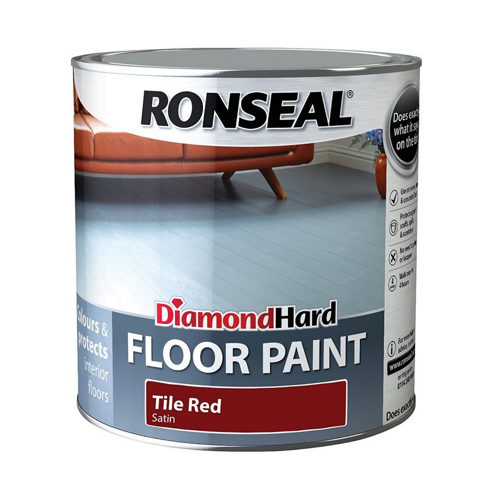 Photo of Ronseal Diamond Hard Tile Red - Floor Paint - 2.5l
