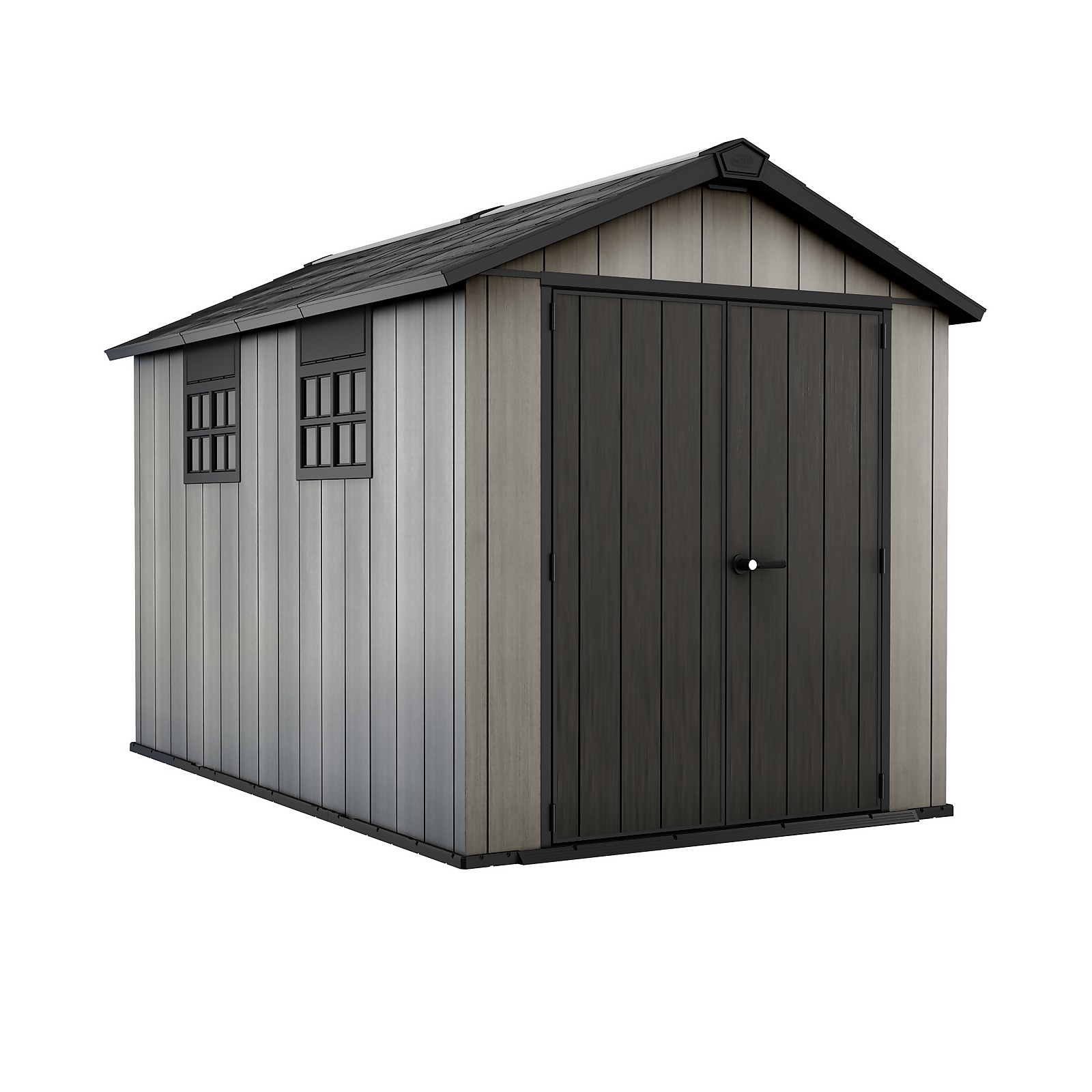 Keter Oakland 7.5 x 11ft Outdoor Garden Apex Storage Shed - Grey