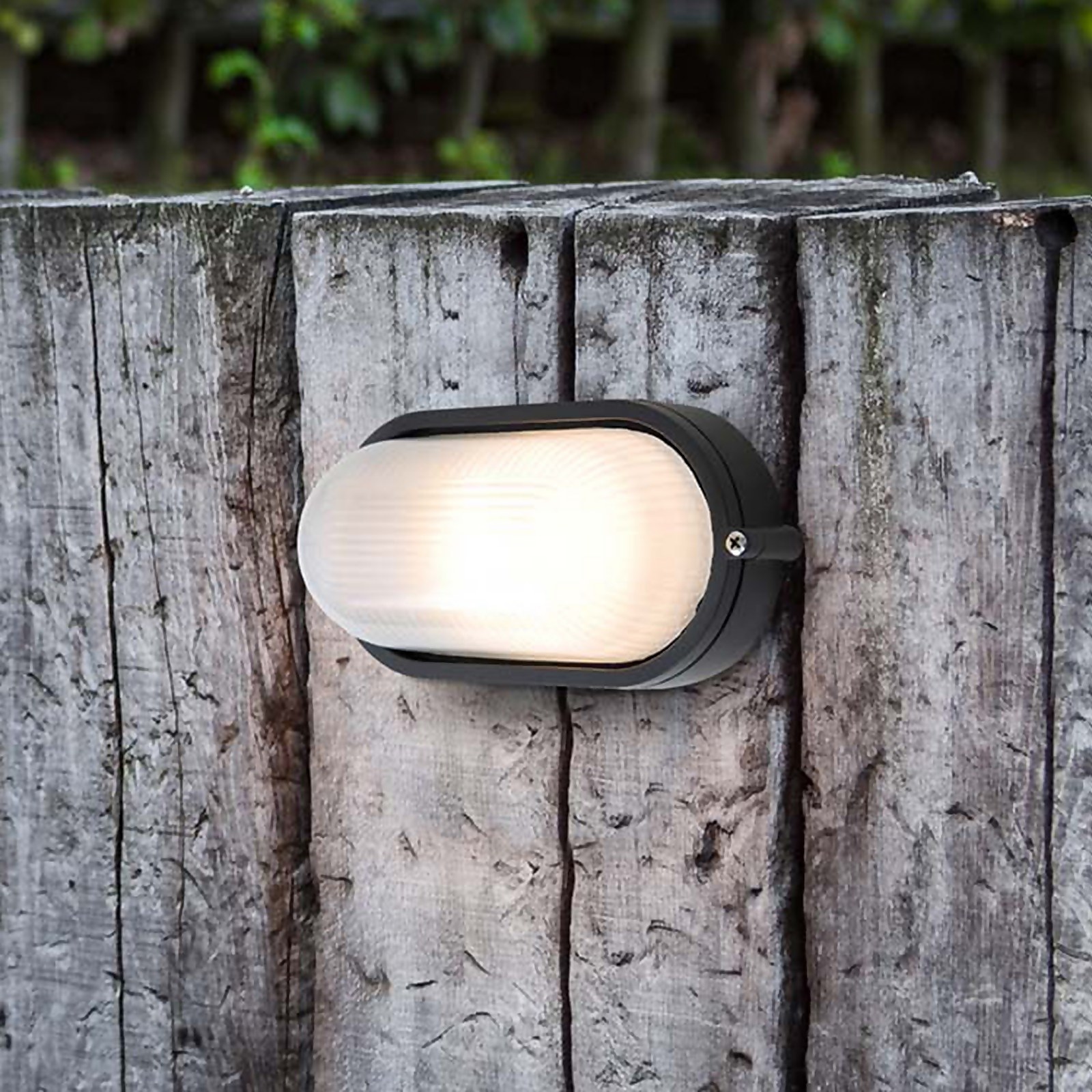Photo of Lutec Echo Outdoor Bulkhead Wall Light - Black