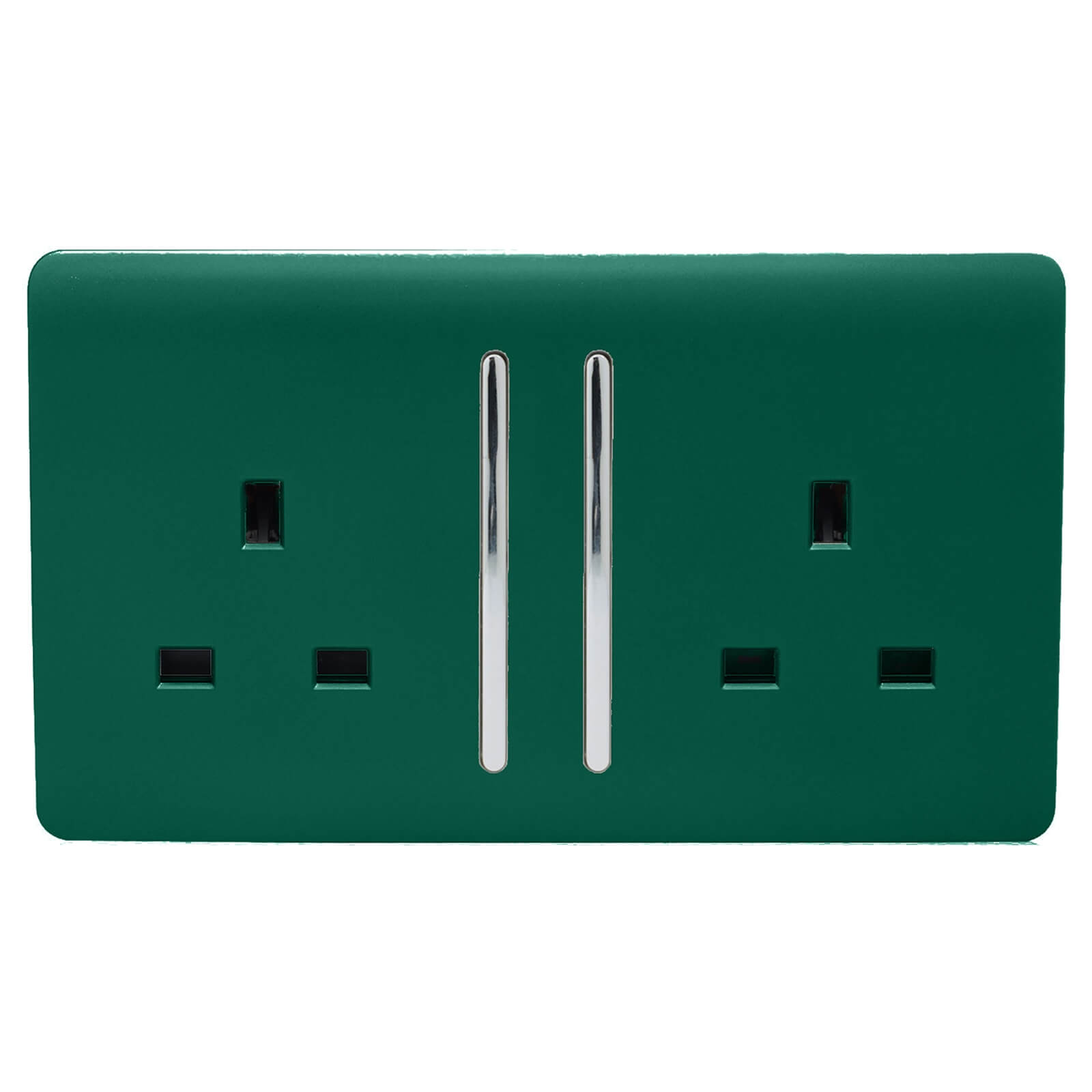 Photo of Trendi Switch 2 Gang 13amp Long Switched Socket In Dark Green