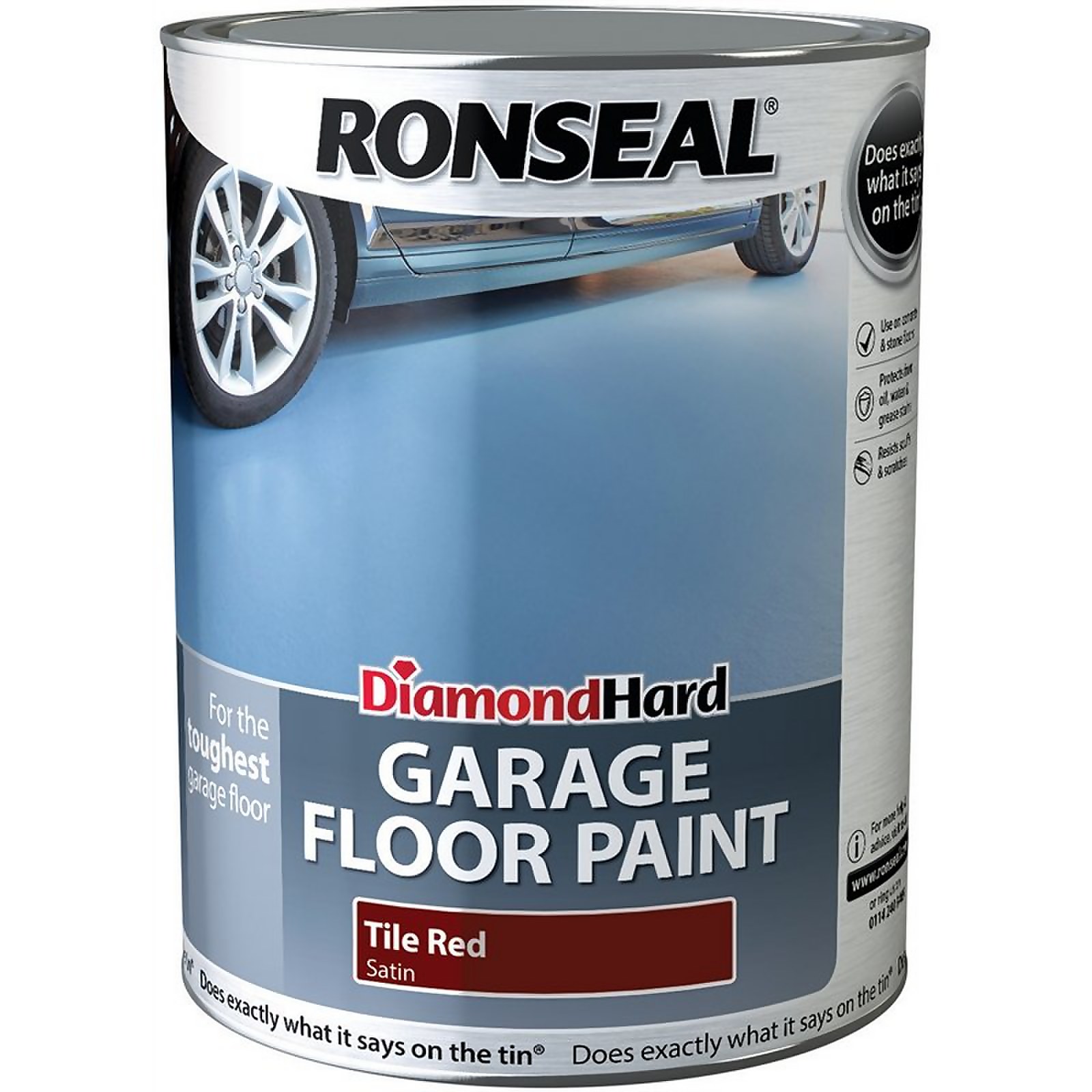 Photo of Ronseal Diamond Hard Tile Red - Garage Floor Paint - 5l