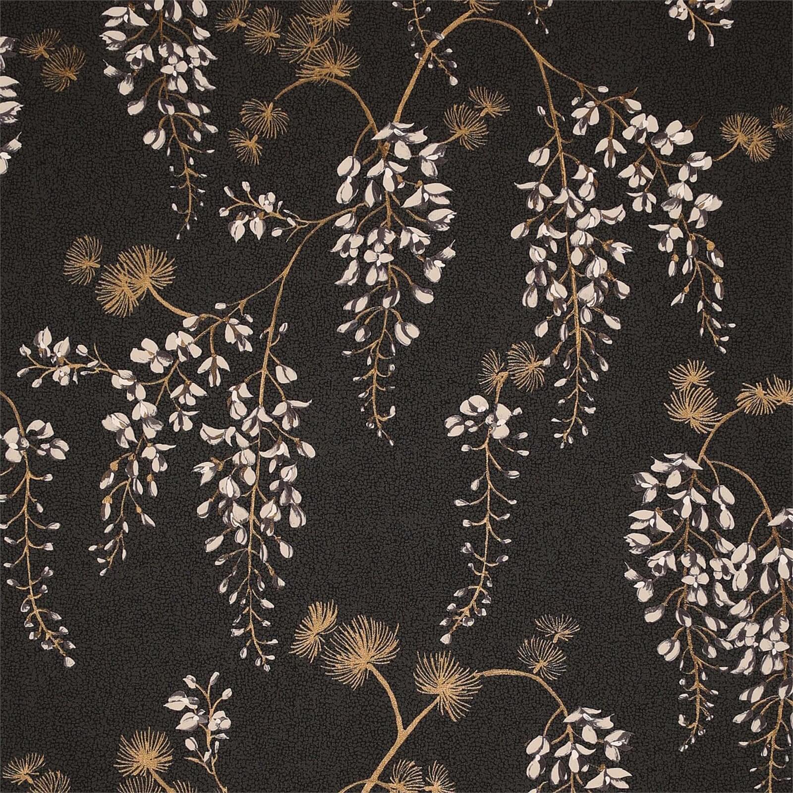 Photo of Arthouse Wisteria Floral Black Gold Wallpaper