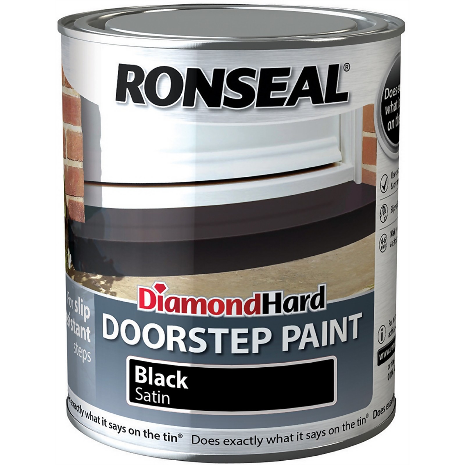 Photo of Ronseal Diamond Hard Black - Doorstep Satin Paint - 750ml