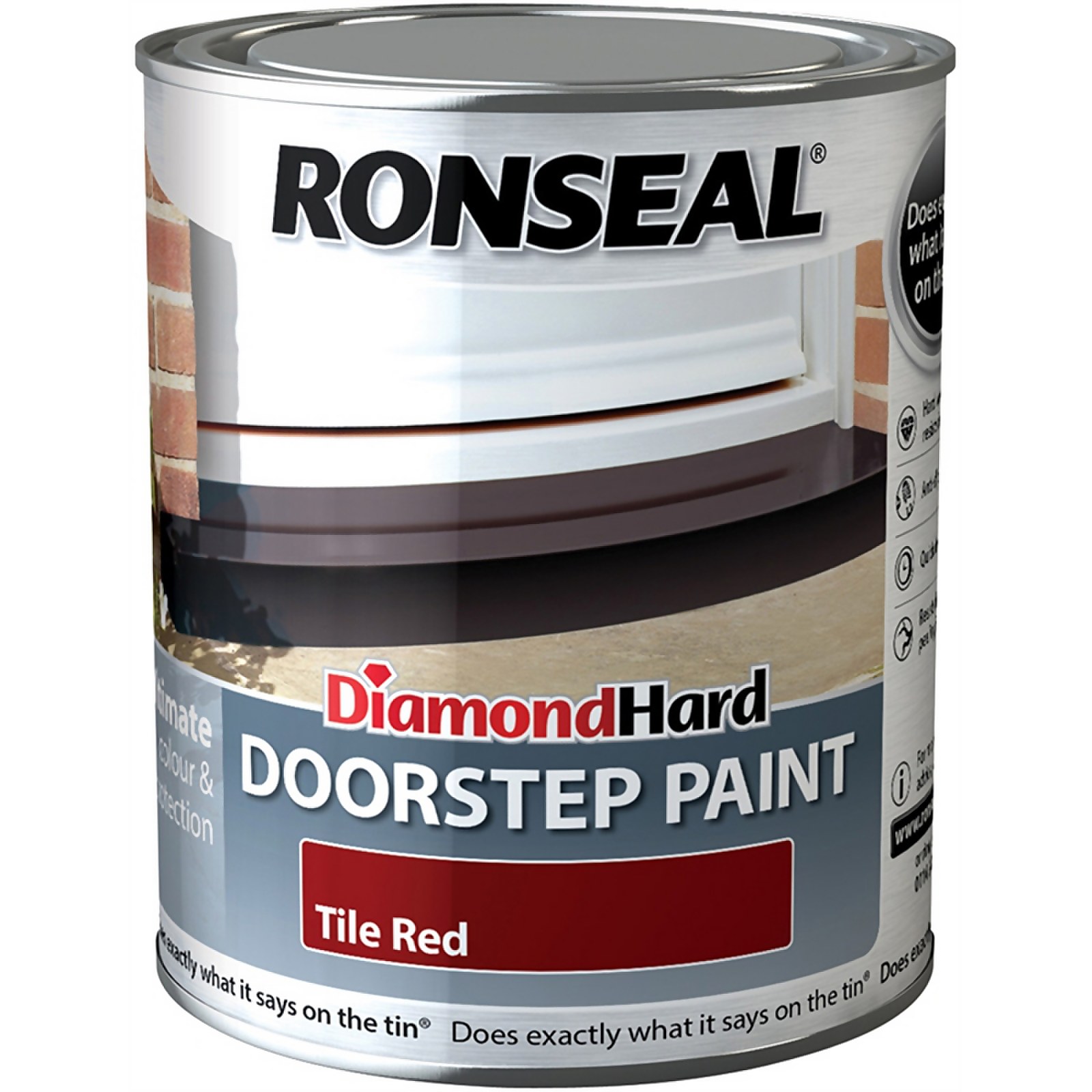 Photo of Ronseal Diamond Hard Tile Red - Doorstep Satin Paint - 750ml