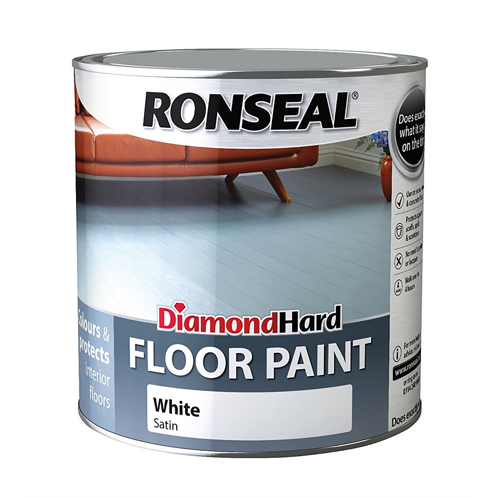 Photo of Ronseal Diamond Hard White - Floor Paint - 2.5l