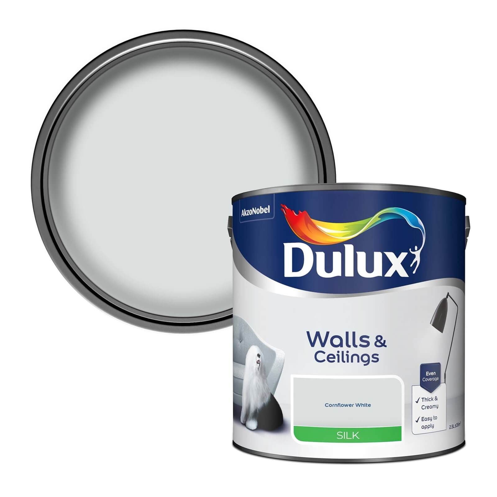 Dulux Silk Emulsion Paint Cornflower White - 2.5L