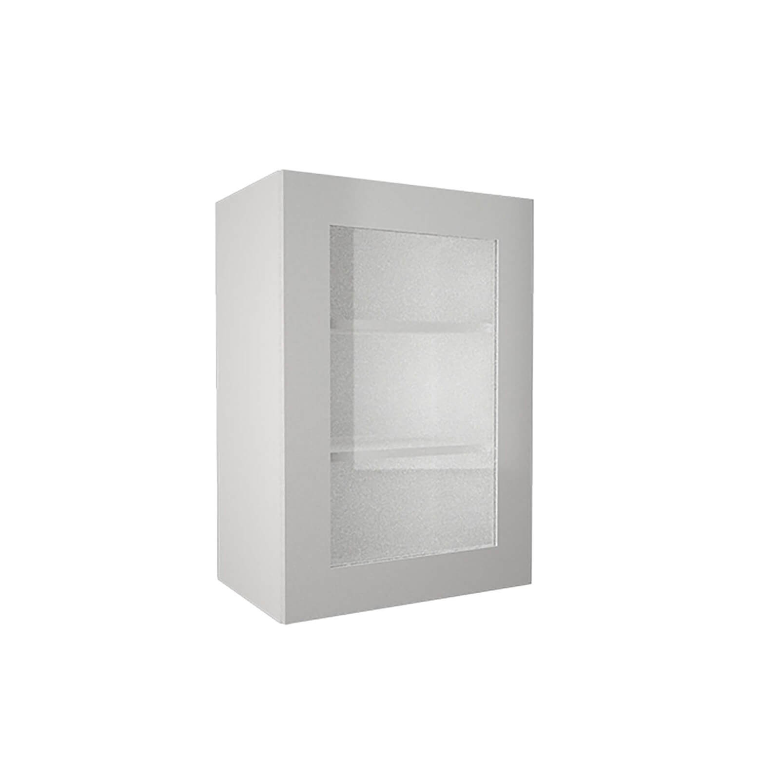 High Gloss Slab White 500mm Glass Wall Unit
