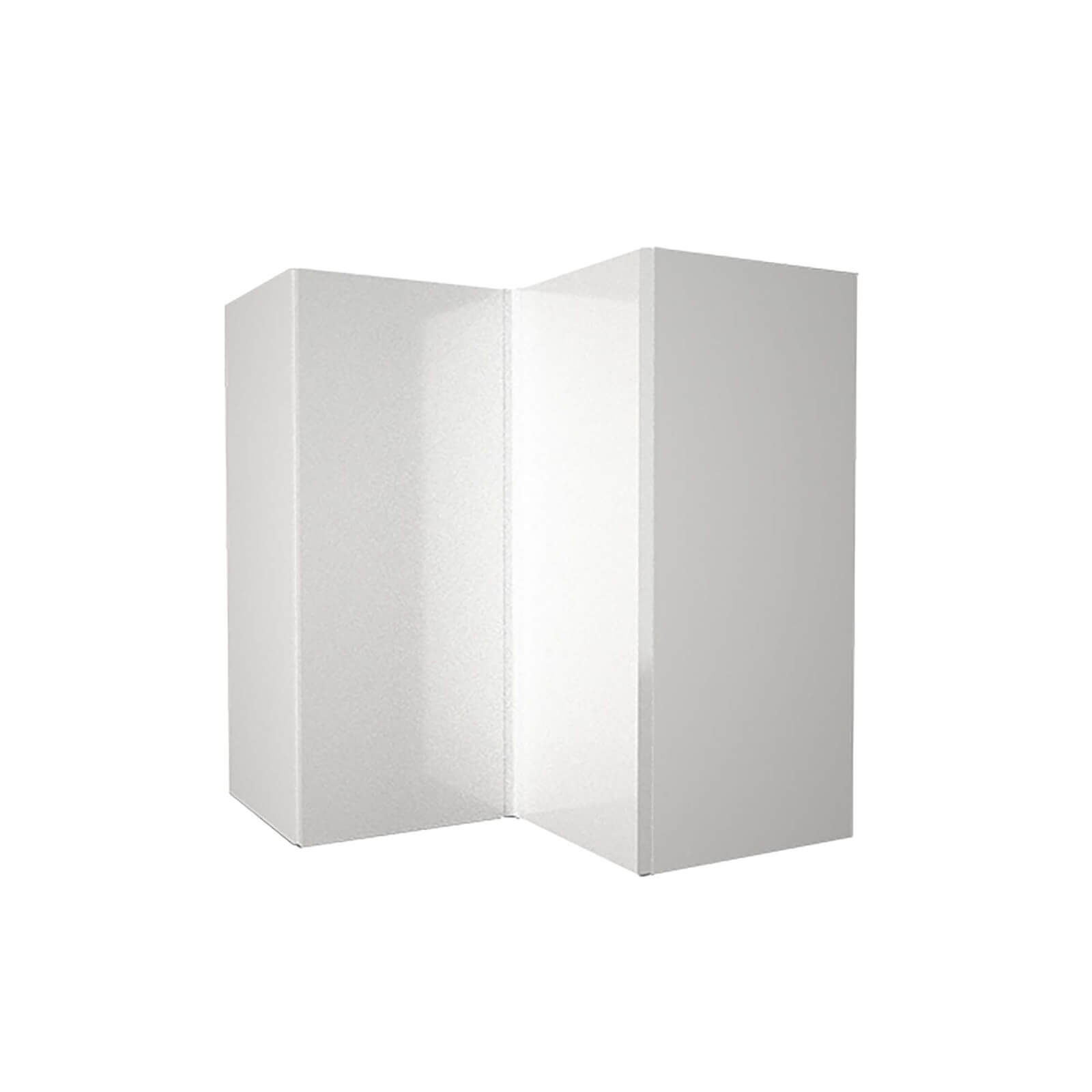 High Gloss Slab White 635mm Corner Wall Unit