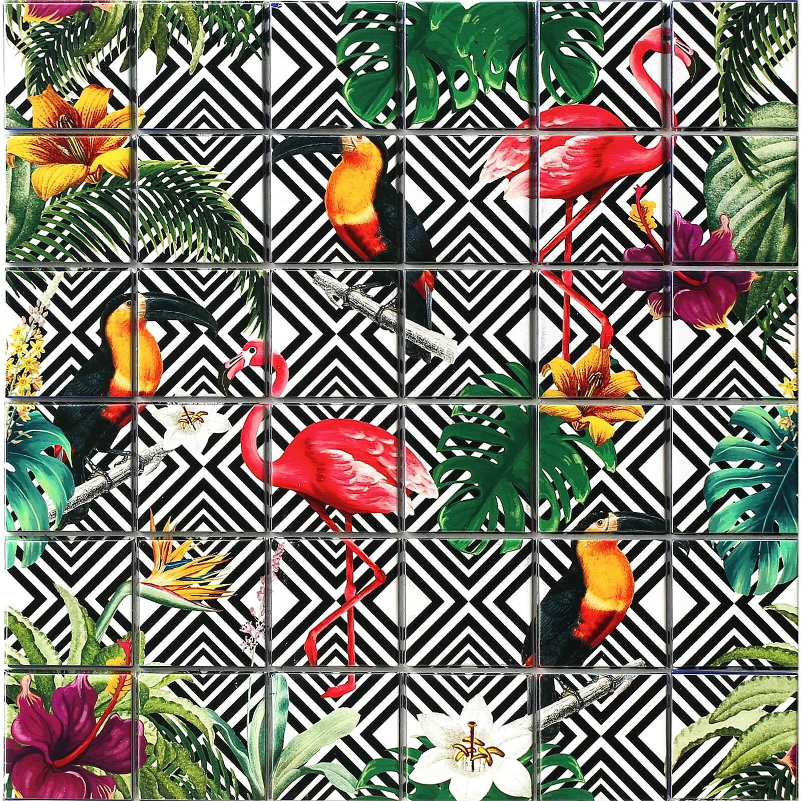 Photo of Hom Tropical Mono Self-adhesive Mosaic Tile Sheet