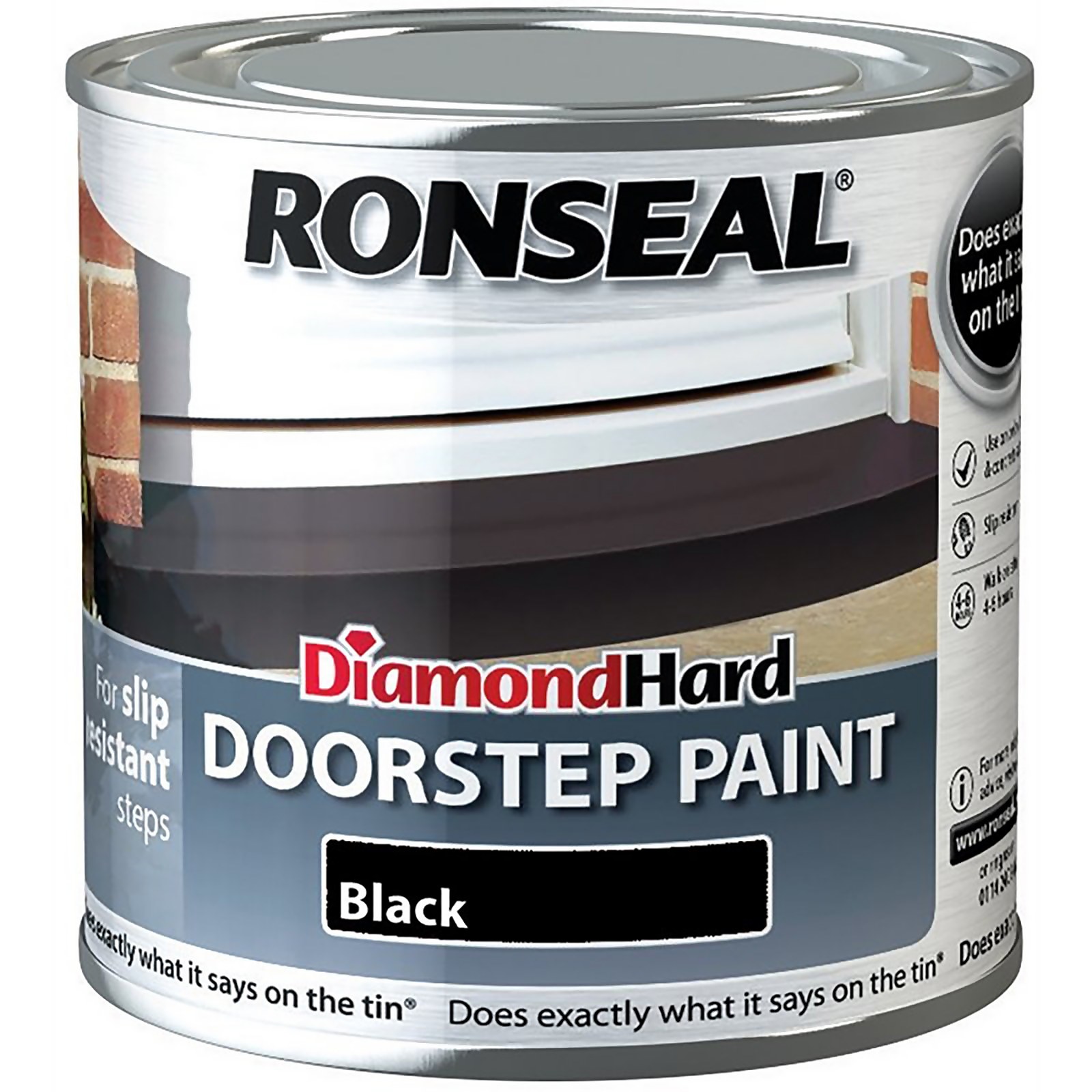 Photo of Ronseal Diamond Hard Black - Doorstep Satin Paint - 250ml