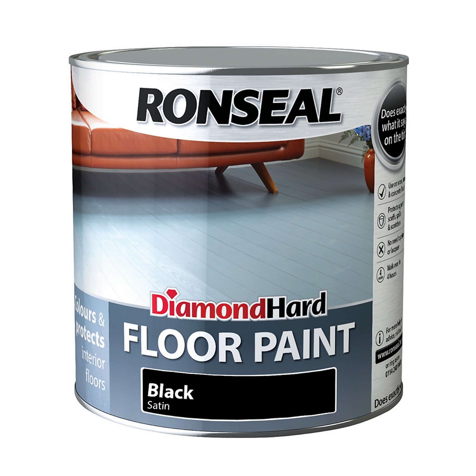 Photo of Ronseal Diamond Hard Black - Floor Paint - 2.5l