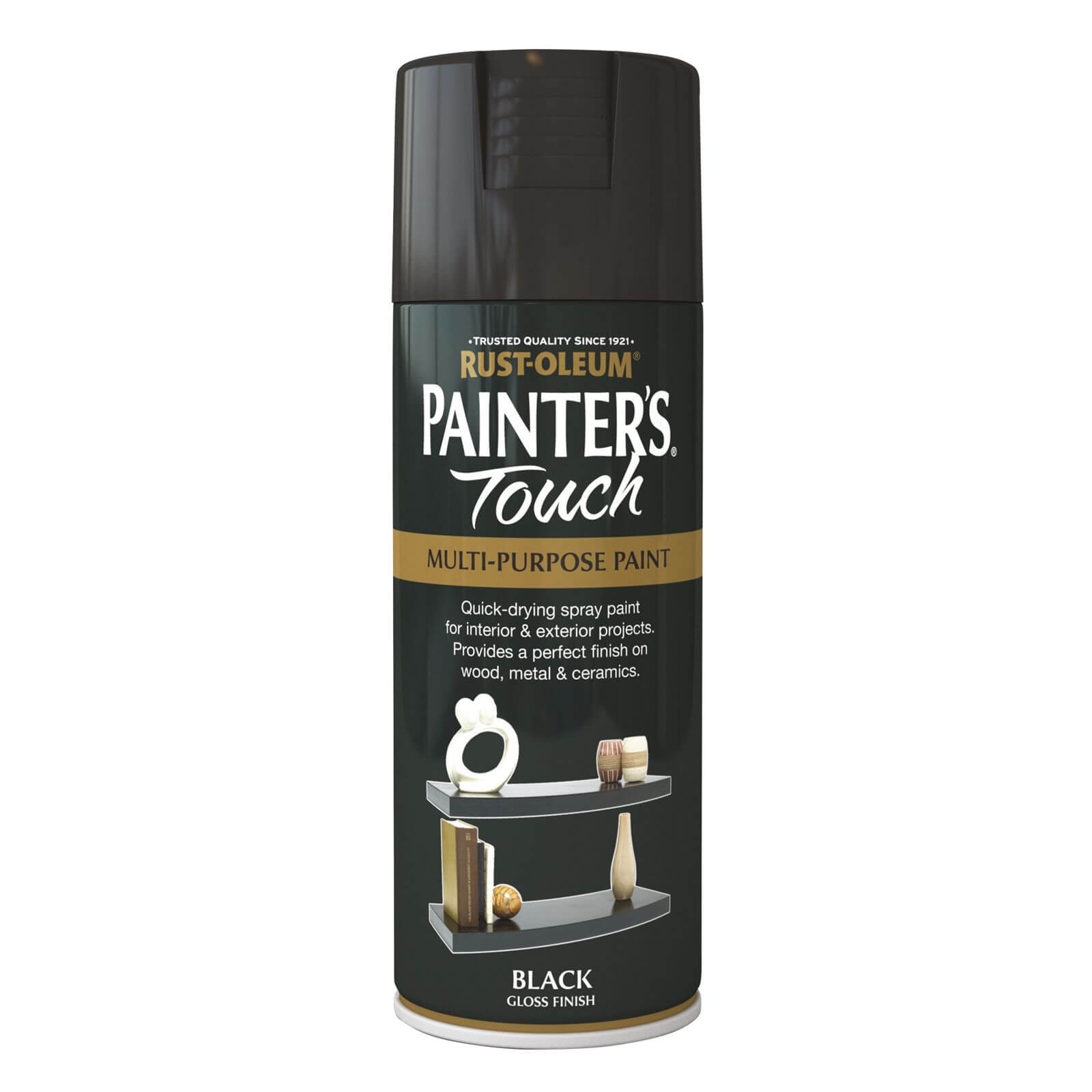 Rust-Oleum Painter's Touch Multi-Purpose Gloss Spray Paint Black - 400ml