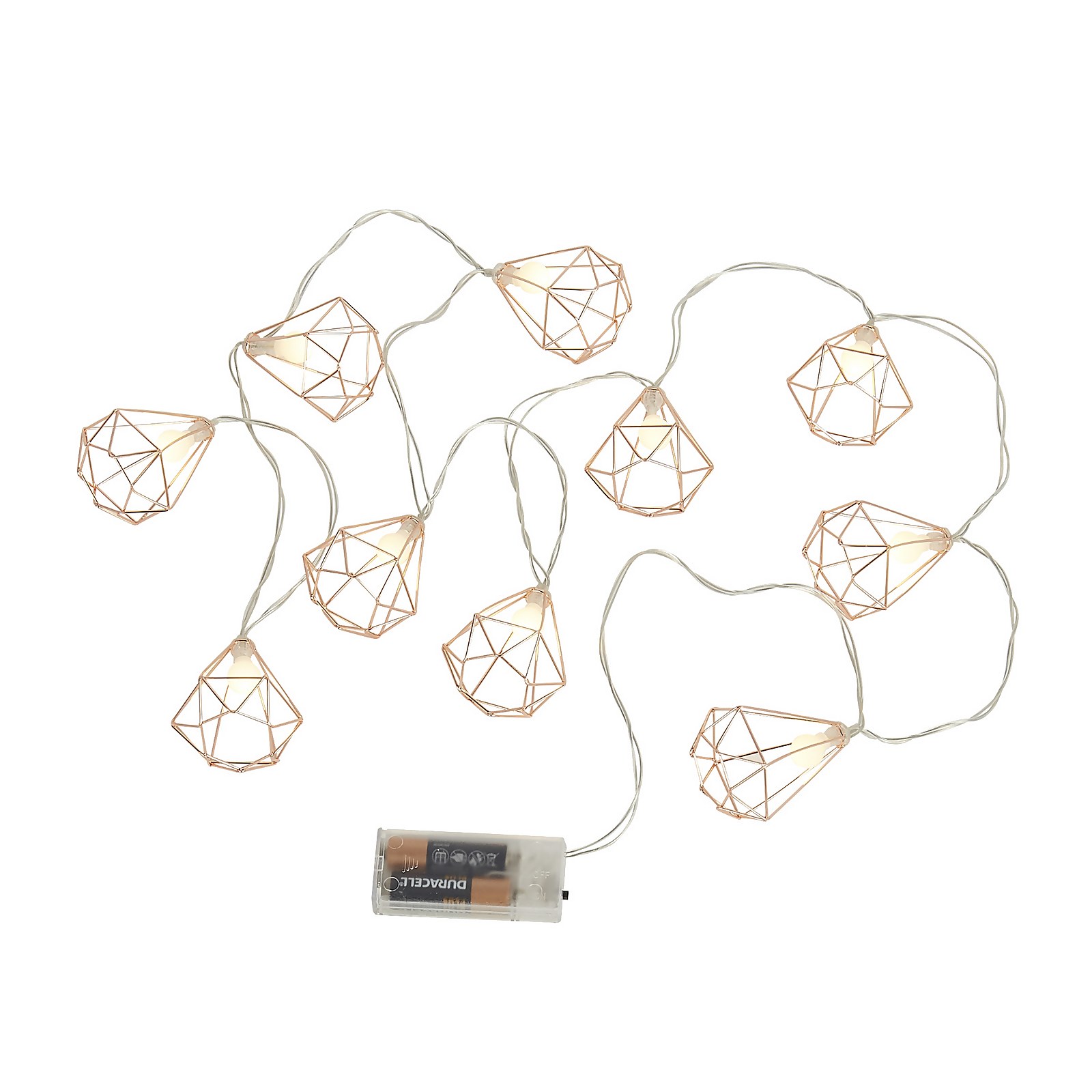 Photo of Copper Geo Battery String Lights