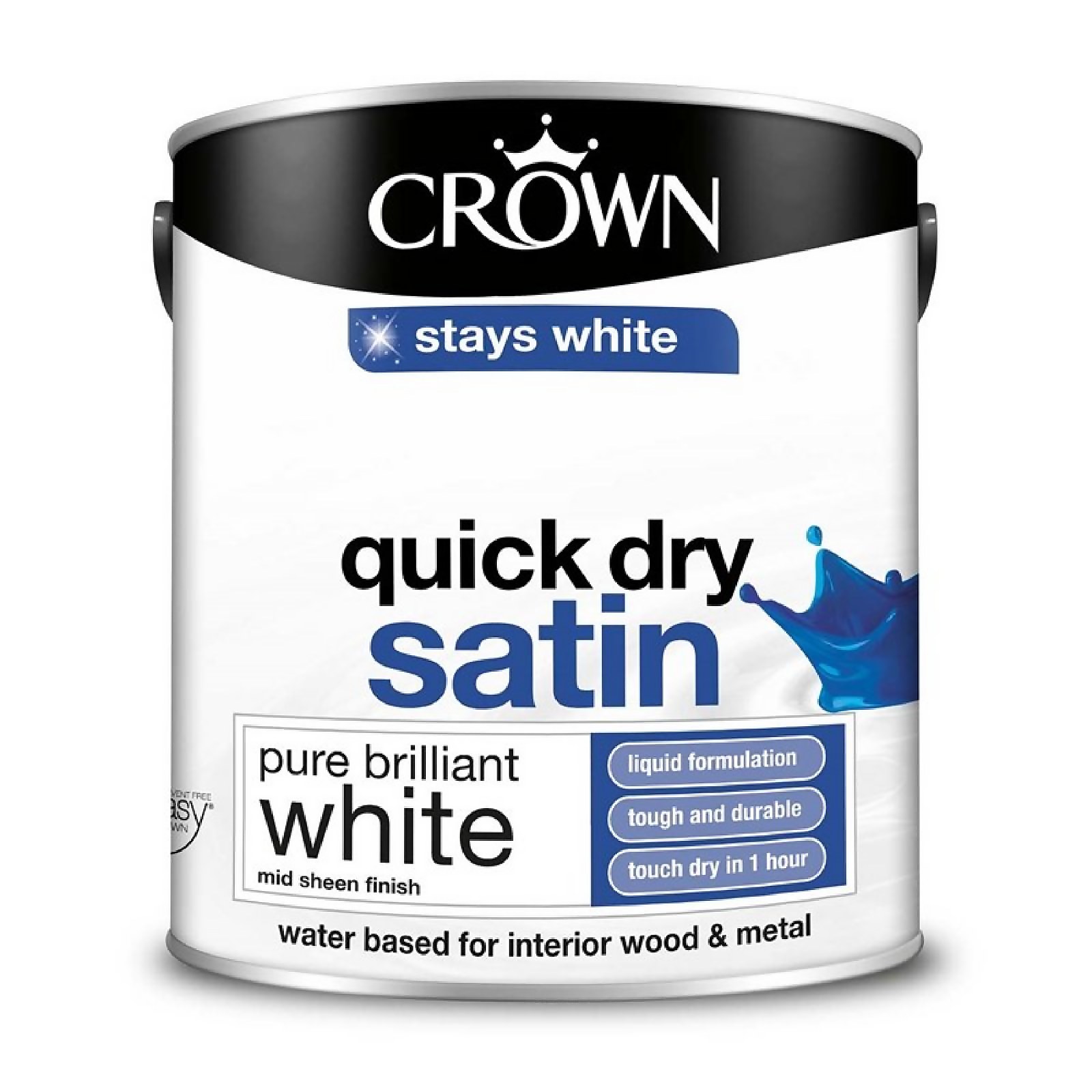 Photo of Crown Breatheasy Pure Brilliant White - Quick Drying Satin Paint - 2.5l