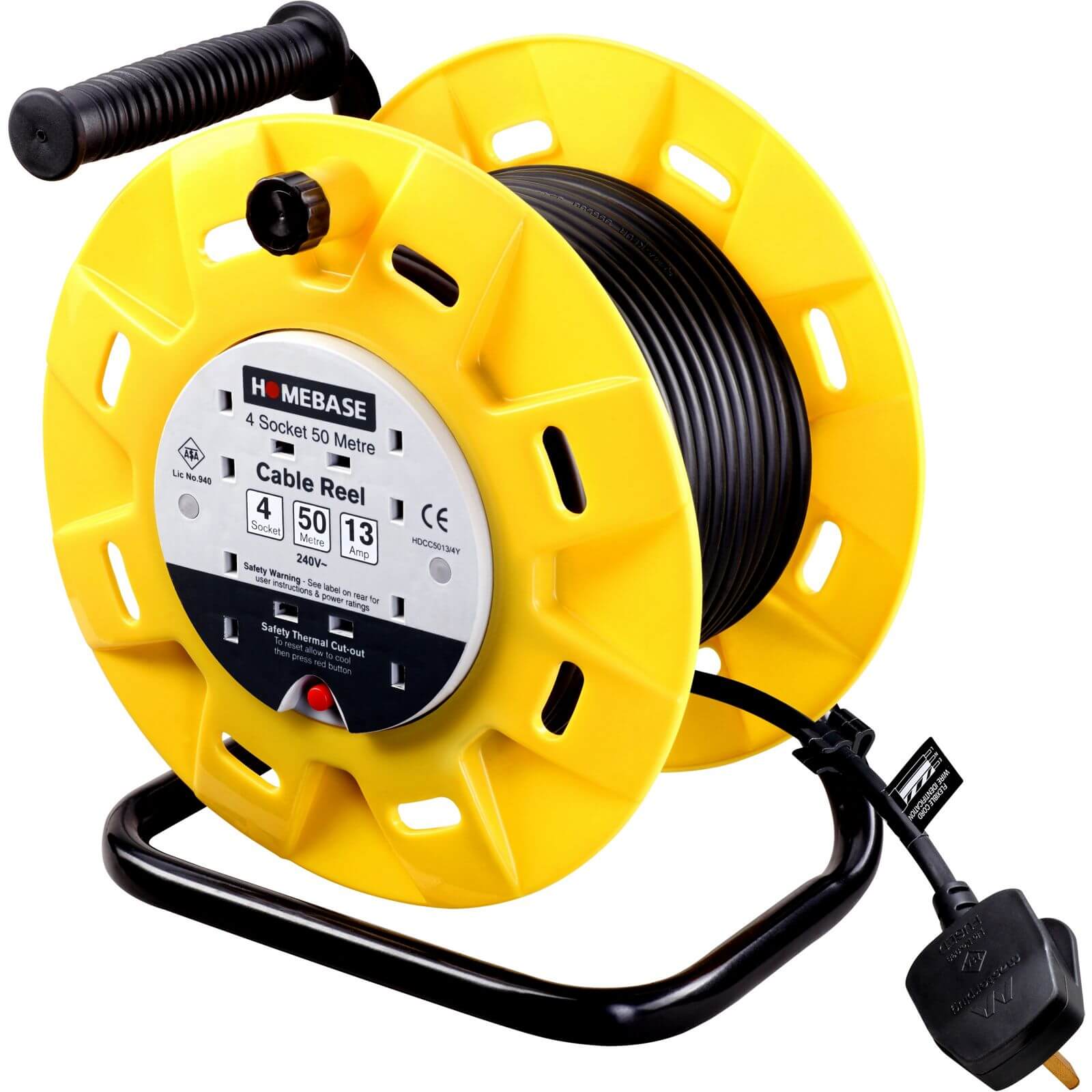 Photo of Masterplug 4 Socket Cable Reel 50m Yellow/black