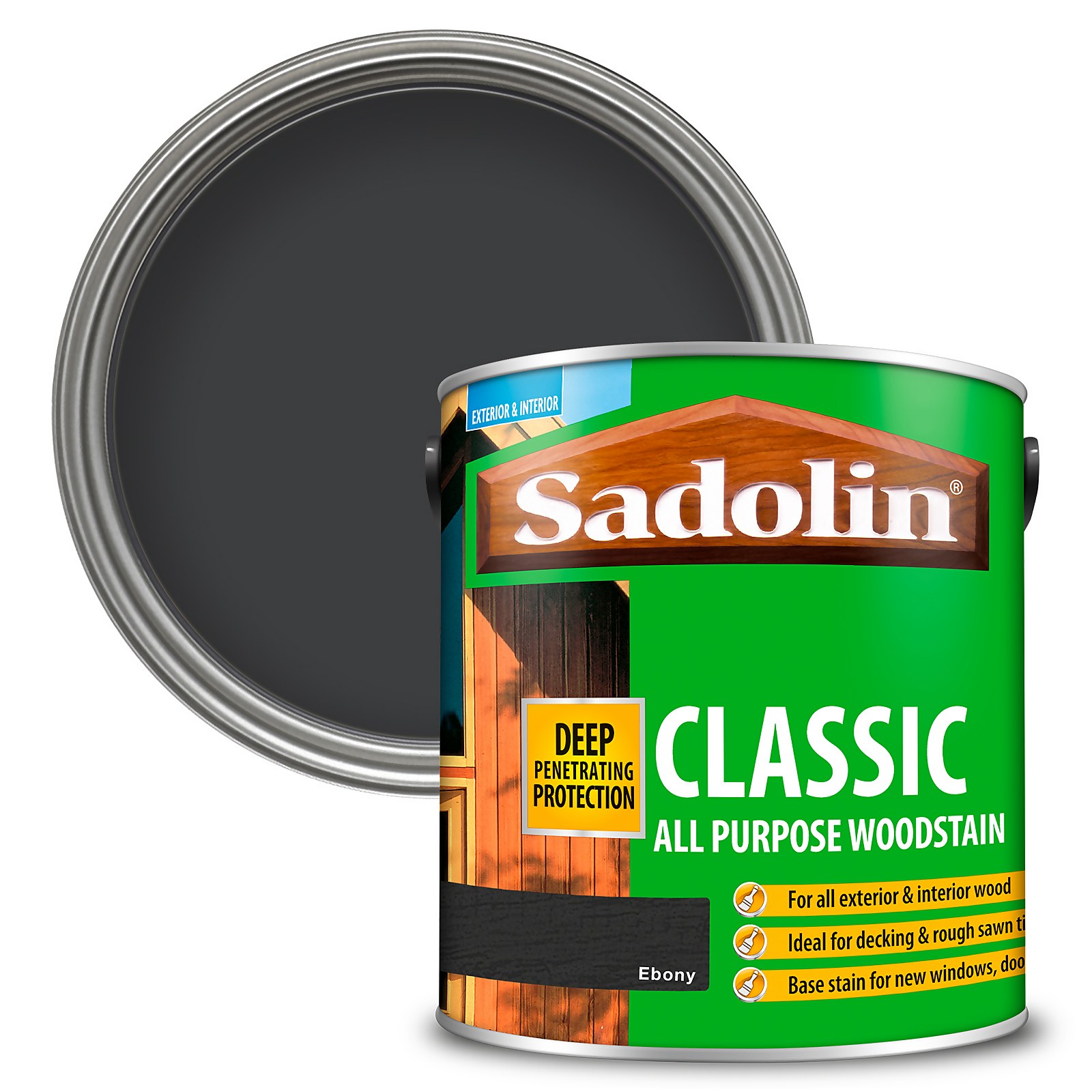 Sadolin Classic All Purpose Woodstain Ebony - 2.5L
