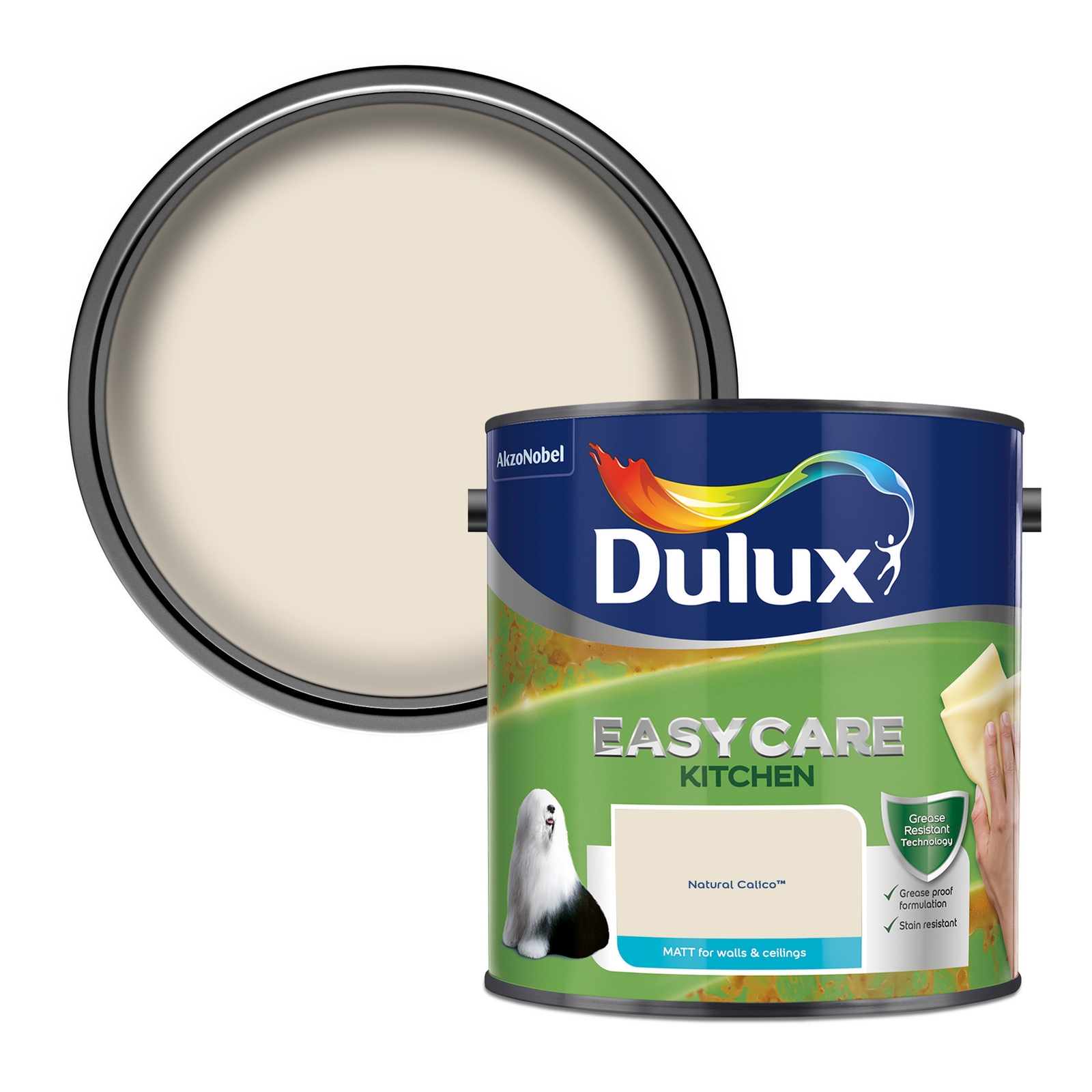 Dulux Easycare Kitchen Matt Emulsion Paint Natural Calico - 2.5L