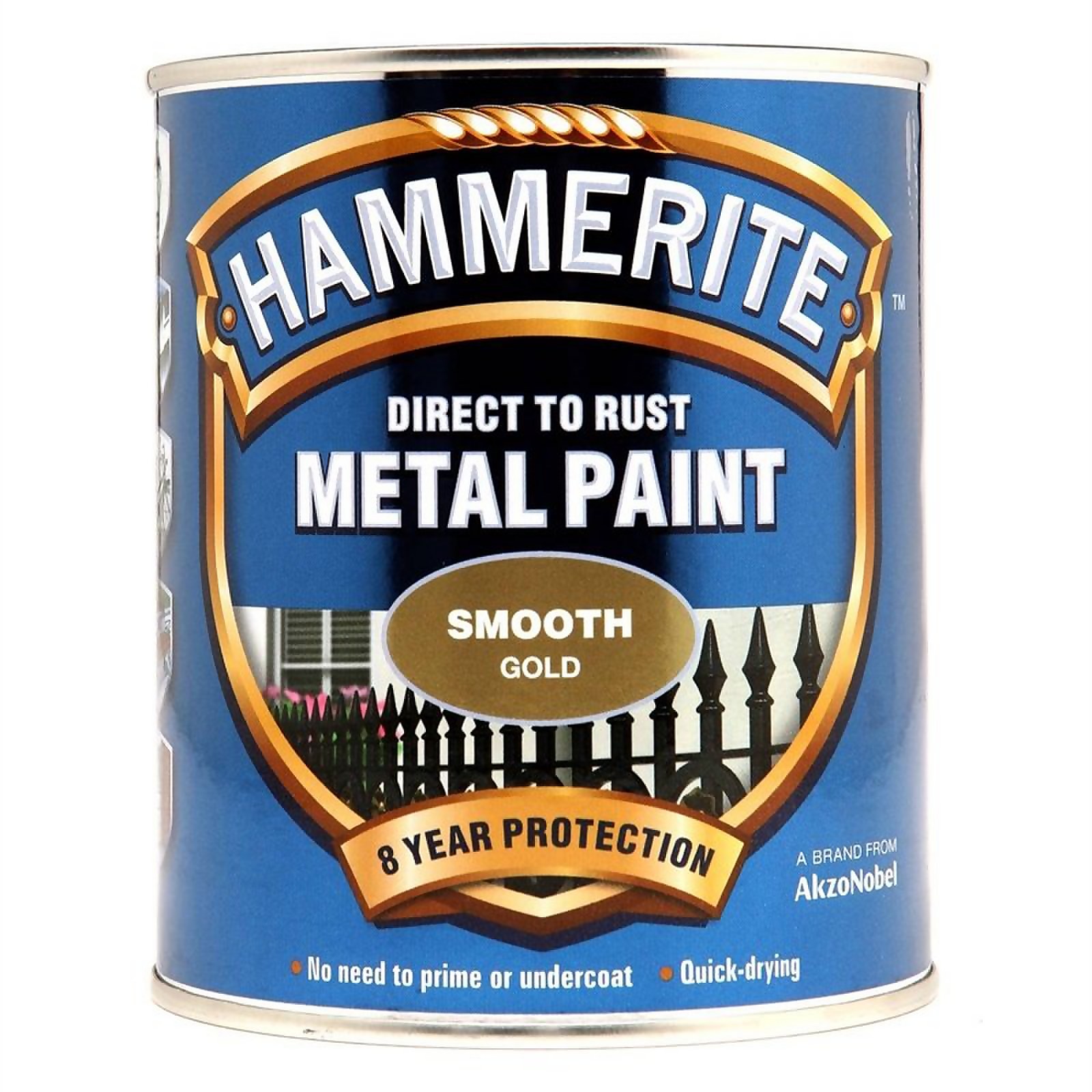 Photo of Hammerite Direct To Rust Smooth Gold Metal Paint - 750ml