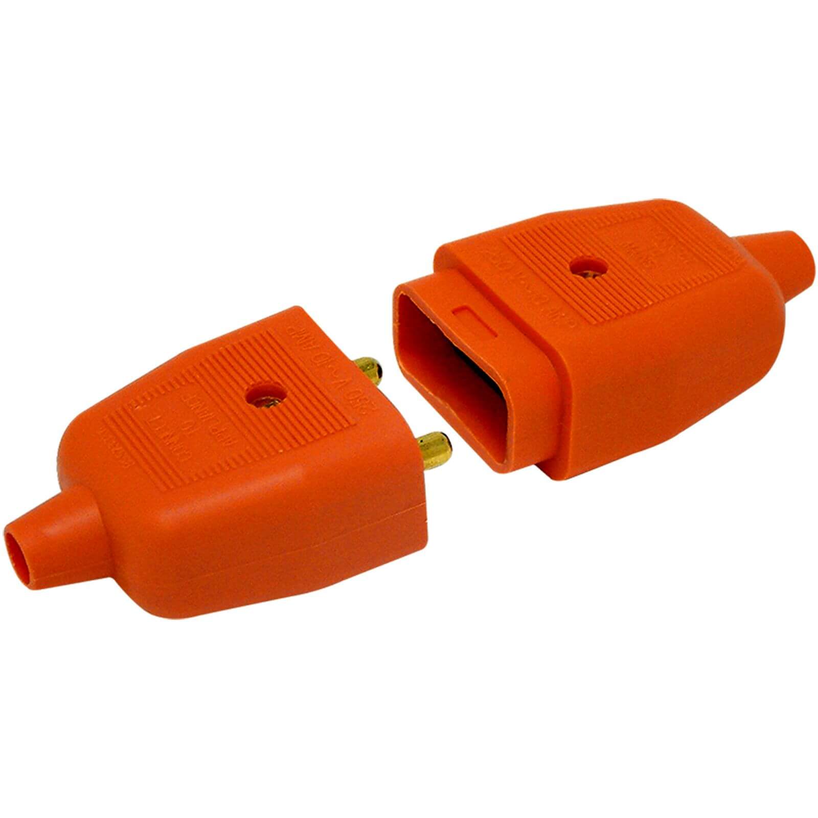 Photo of Masterplug Heavy Duty 2 Pin Flex Plug And Socket Connector Orange
