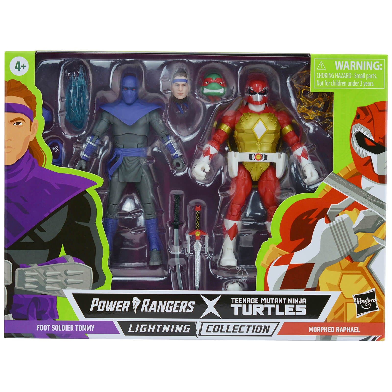 Hasbro Power Rangers X Teenage Mutant Ninja Turtles Morphed Raphael and Foot Soldier Tommy Action Figure 2 Pack