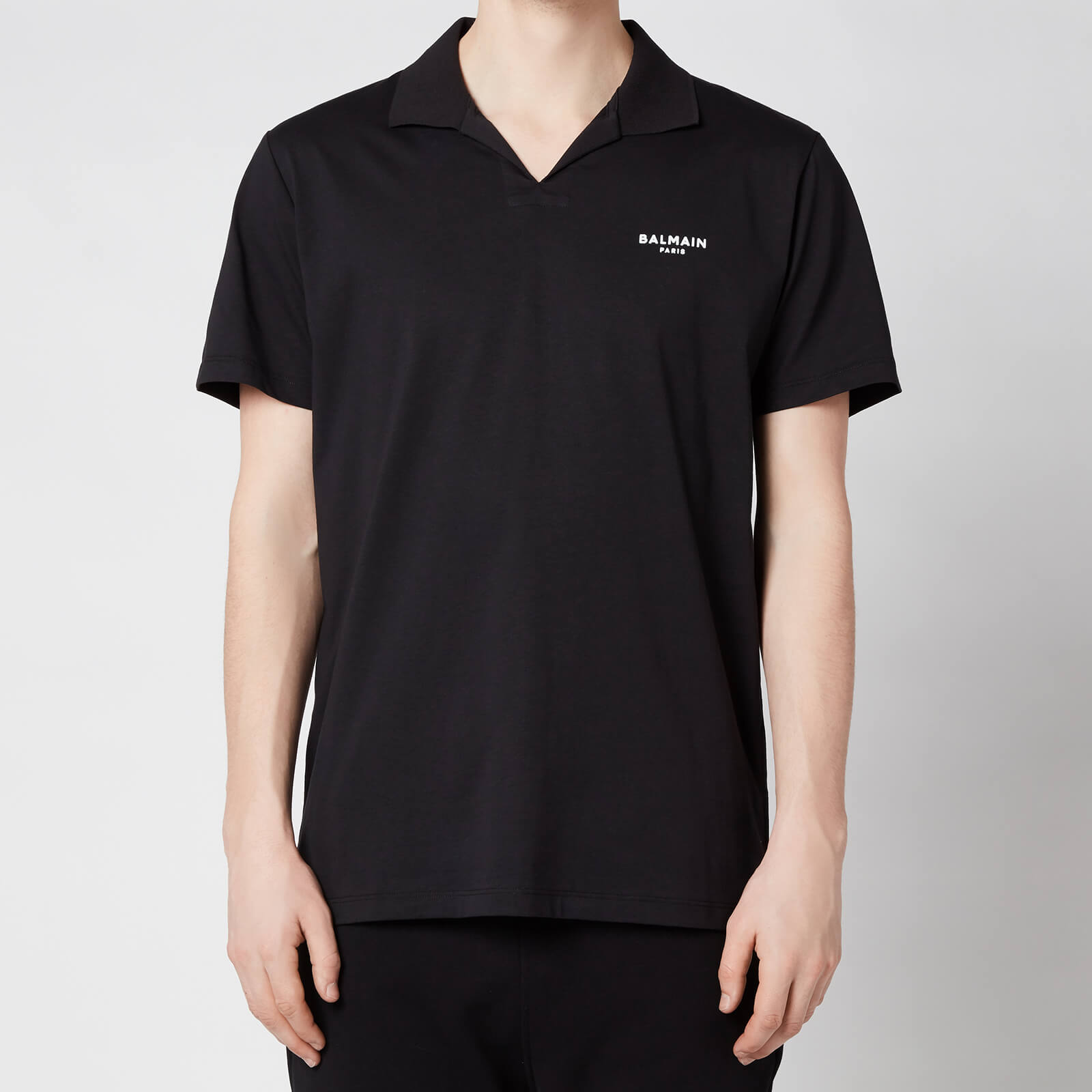 Balmain Men's Eco Design Flock Polo Shirt - Black/White - M